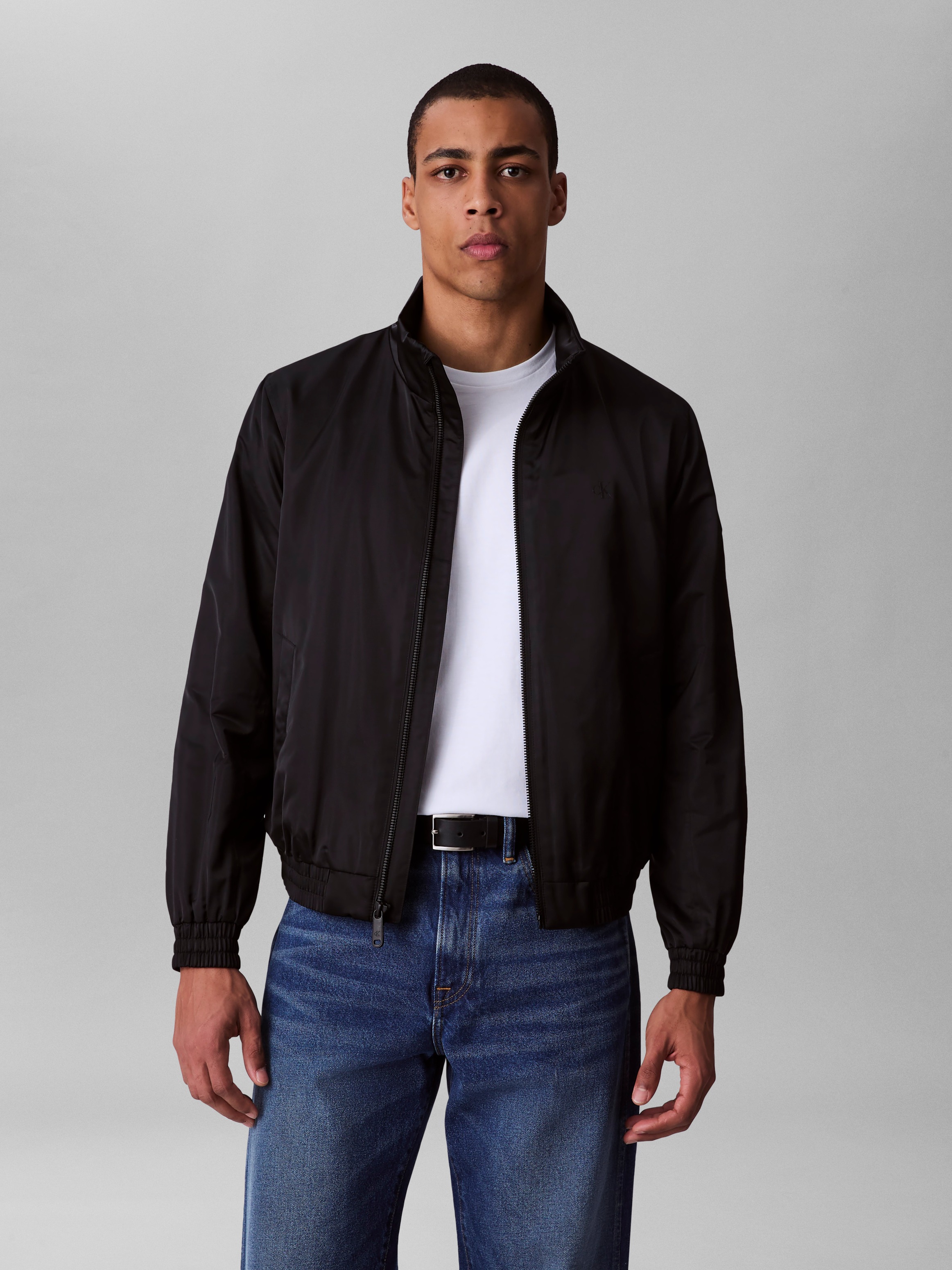 Calvin Klein Jeans Bomberjacke »LS PADDED HARRINGTON JACKET« ohne Kapuze Mit Rundhalsausschnitt mit Stehkragen