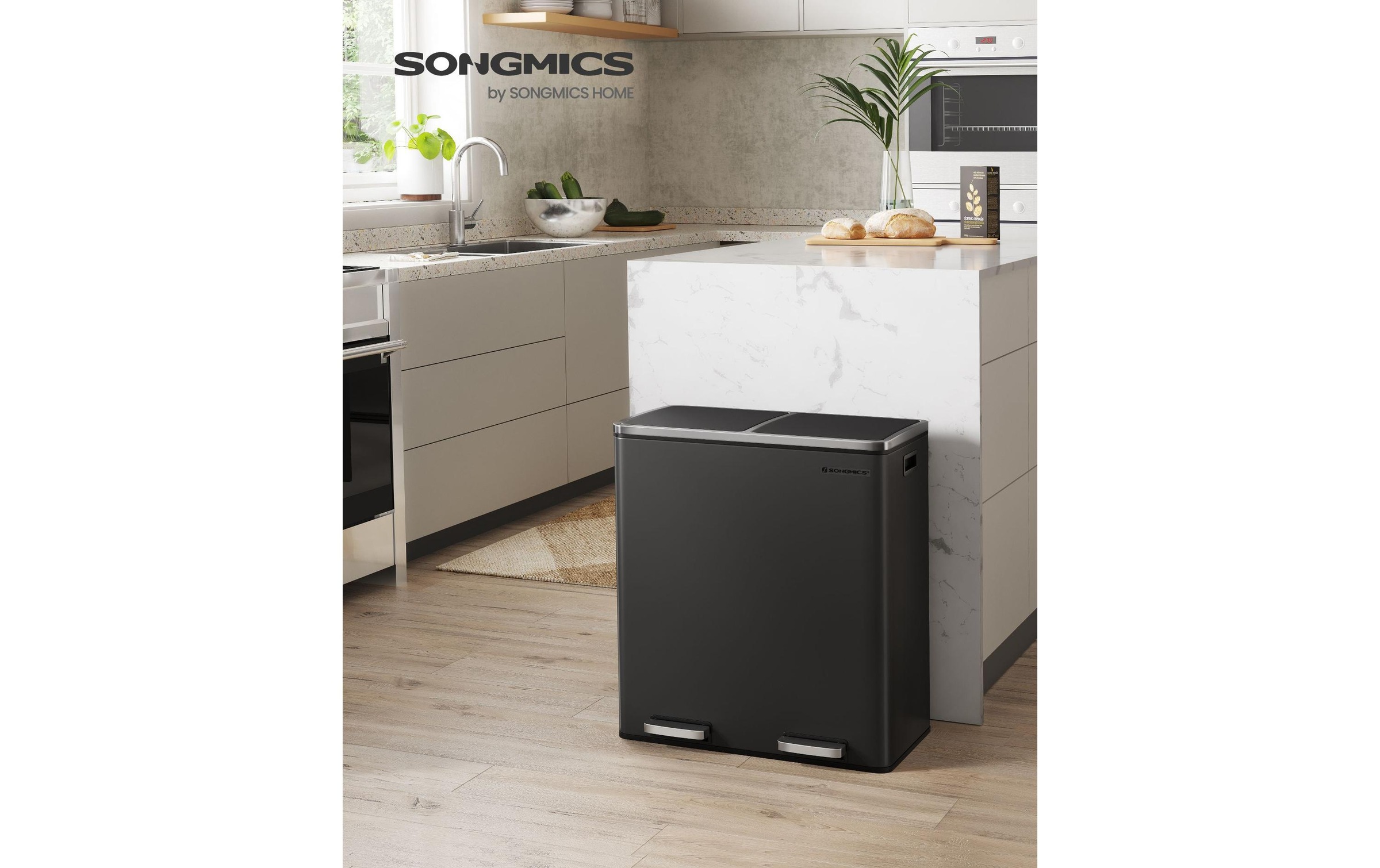 SONGMICS Mülleimer »2 x 30 l«, 2 Behälter