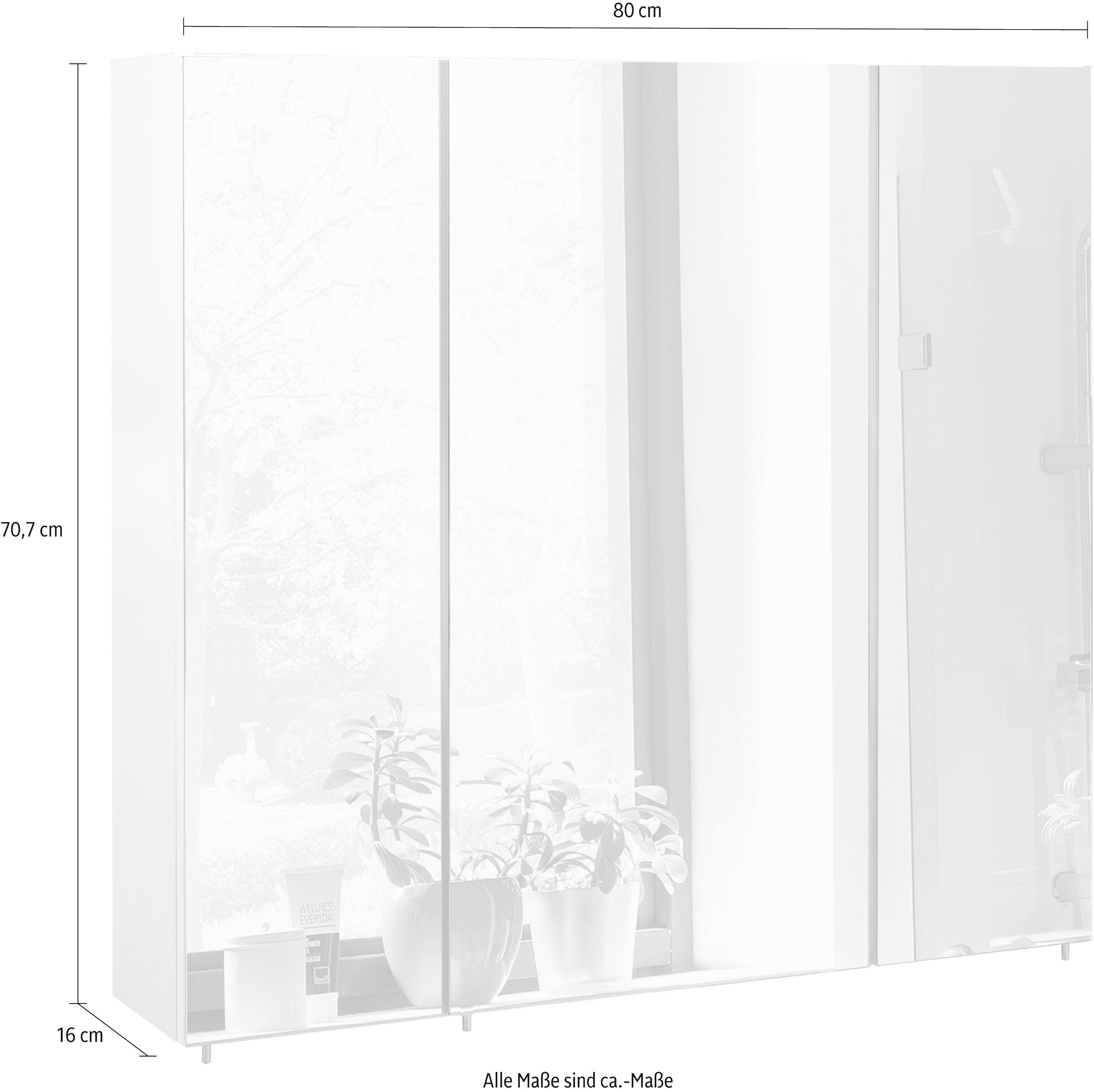 | Glaseinlegeböden, Spiegelschrank Germany »Basic«, Breite cm, 3-türig, 80 Jelmoli-Versand kaufen Schildmeyer in Made online