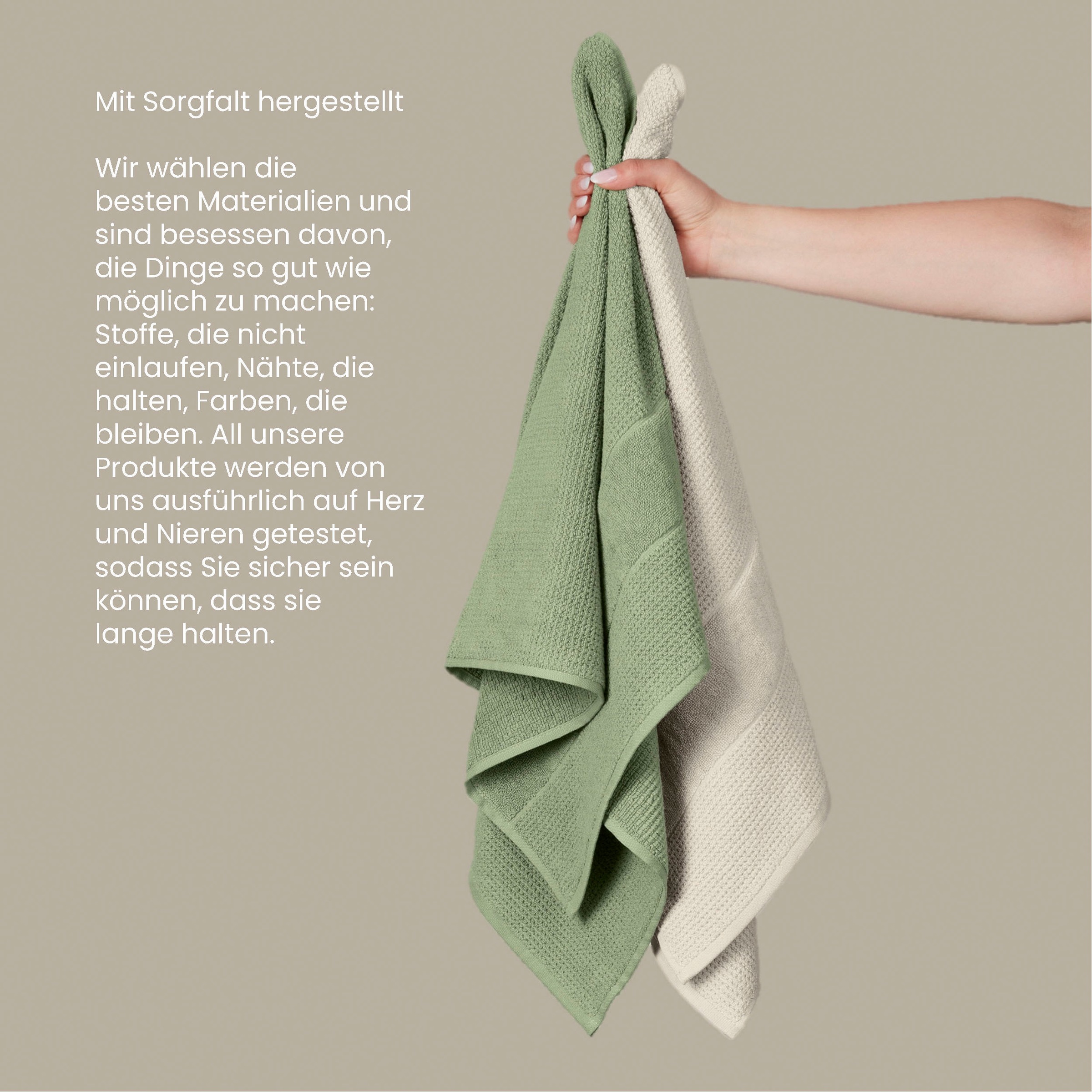 Schiesser Handtücher »Turin im 4er Set aus 100% Baumwolle«, (2 St.), Reiskorn-Optik, Made in Green