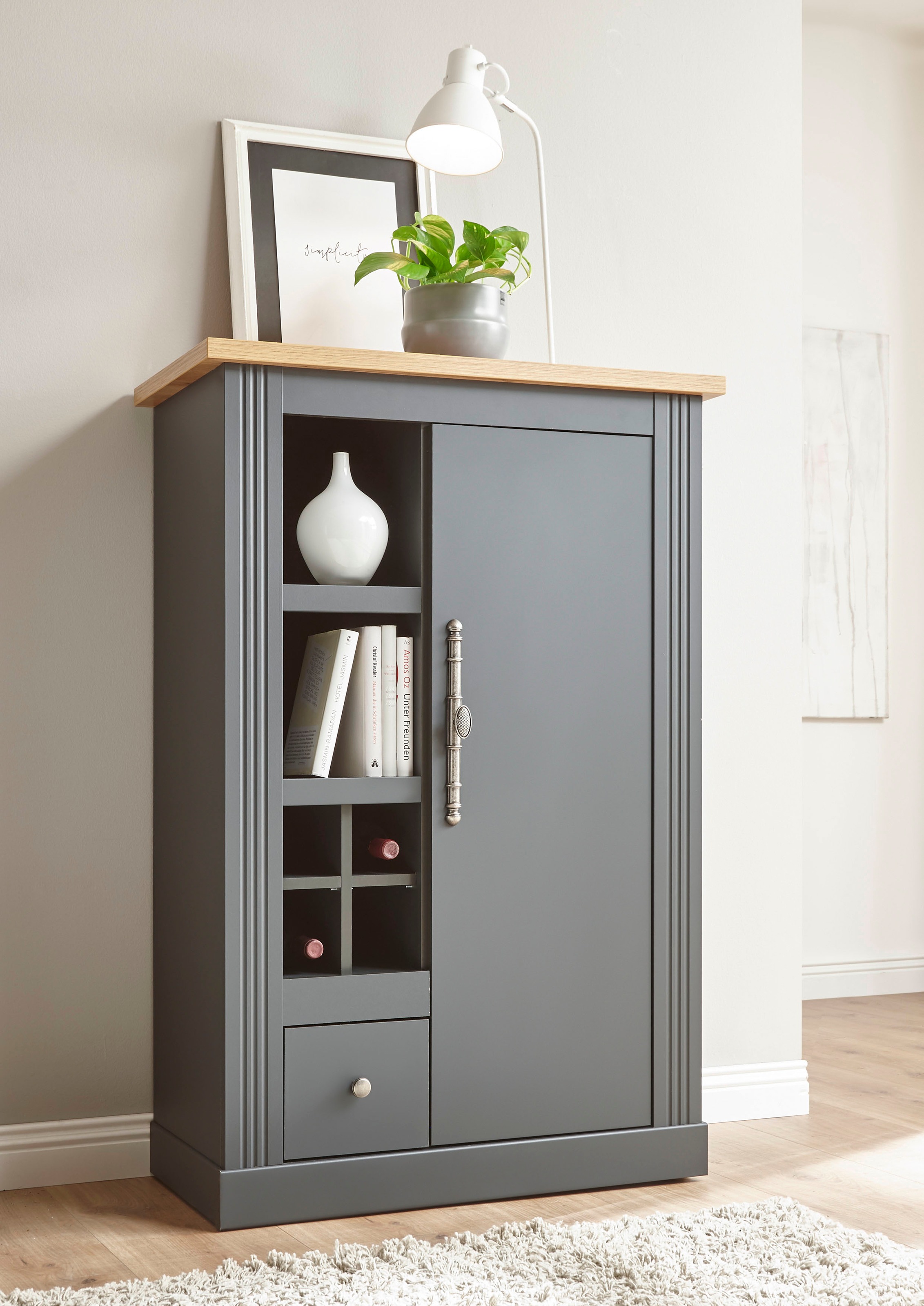 OTTO home Kommode "Westminster, Schrank im Landhausstil, Wohnzimmerschrank" Mehrzweckschrank, viel Stauraum, Metallgriffe, in 2 Farben erhältlich