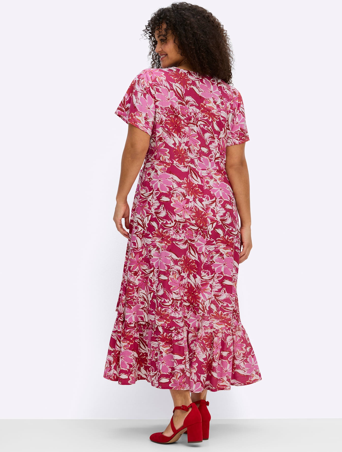 sheego by Joe Browns Wickelkleid "Kleid" Nahttasche