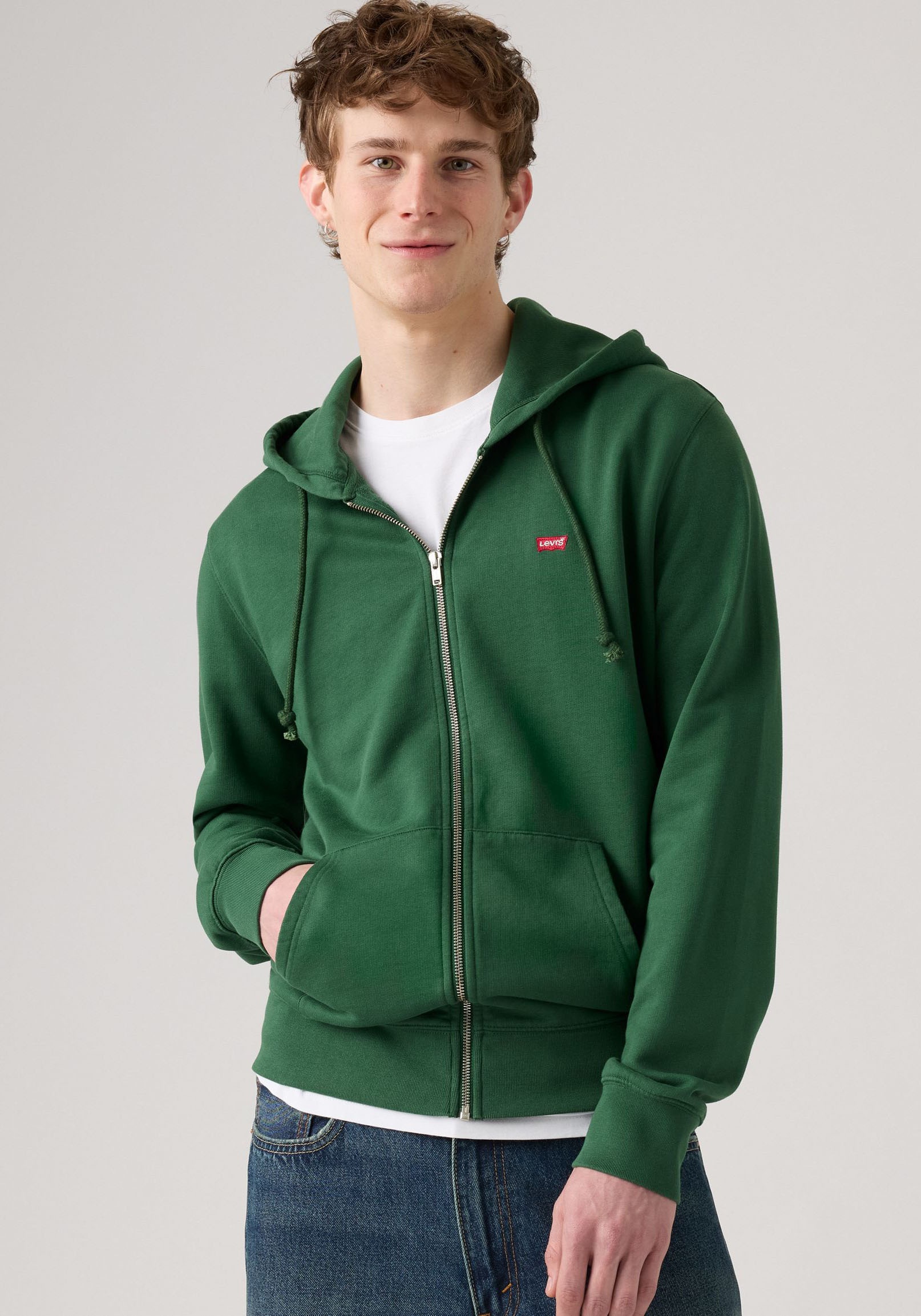 Levi's® Kapuzensweatjacke »NEW ORIGINAL ZIP UP« mit Logo-Stickerei und Kängurutasche