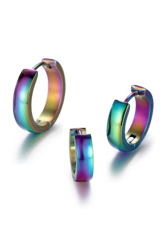 Creolen-Set »Multipack Schmuck Geschenk Ohrschmuck Creolenset Regenbogen«, (Set, 3 tlg.)