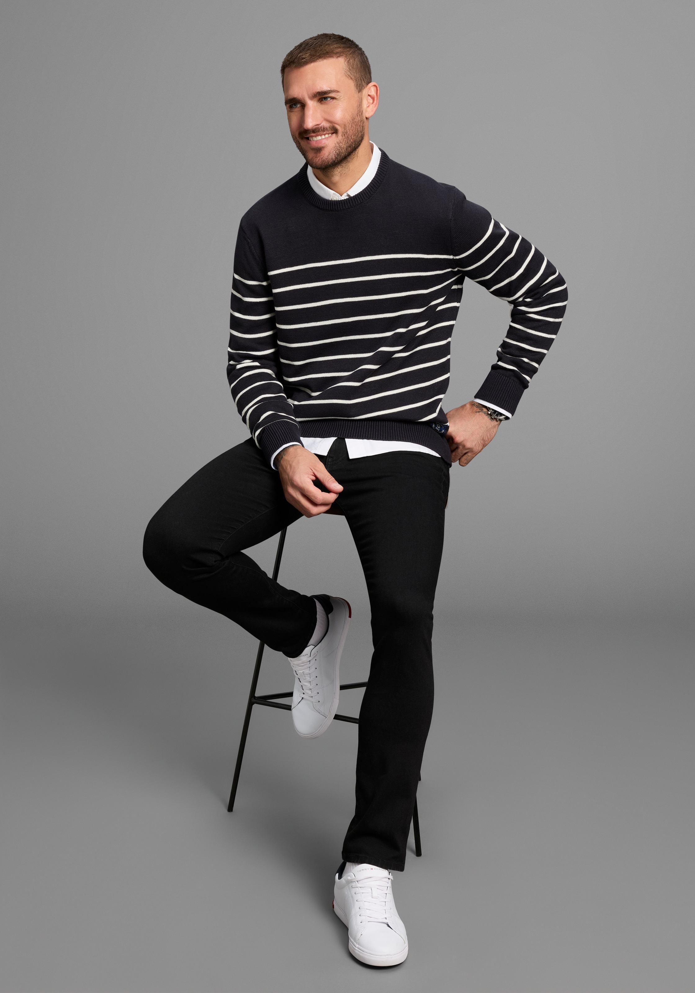 DELMAO Streifenpullover »Bis Grösse 3 XL«, im maritimen Stil - NEUE KOLLEKTION