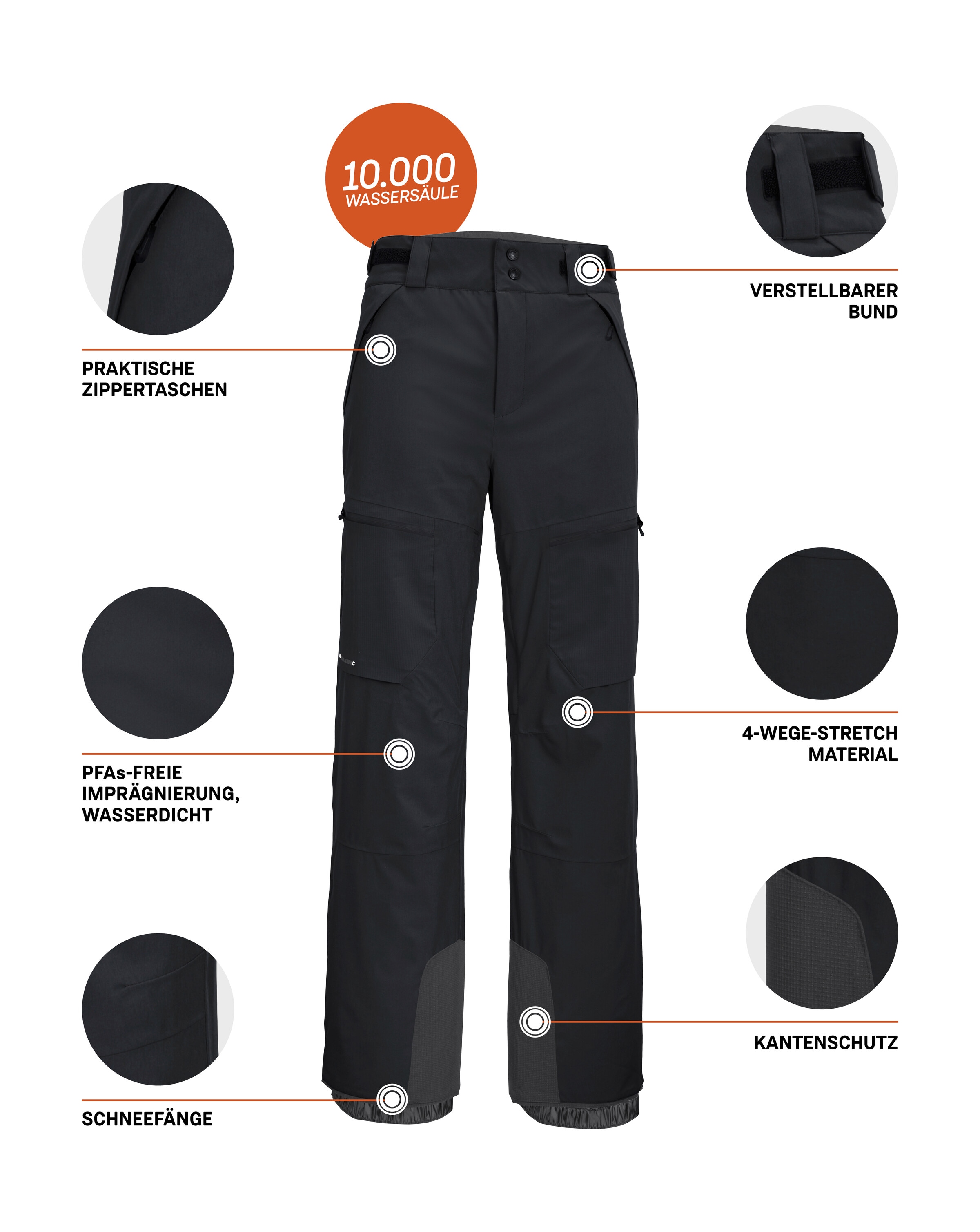 Killtec Skihose »KSW 51 MN SKI PNTS«, Wasserdichte, atmungsaktive Skihose mit 4-Wege-Stretch