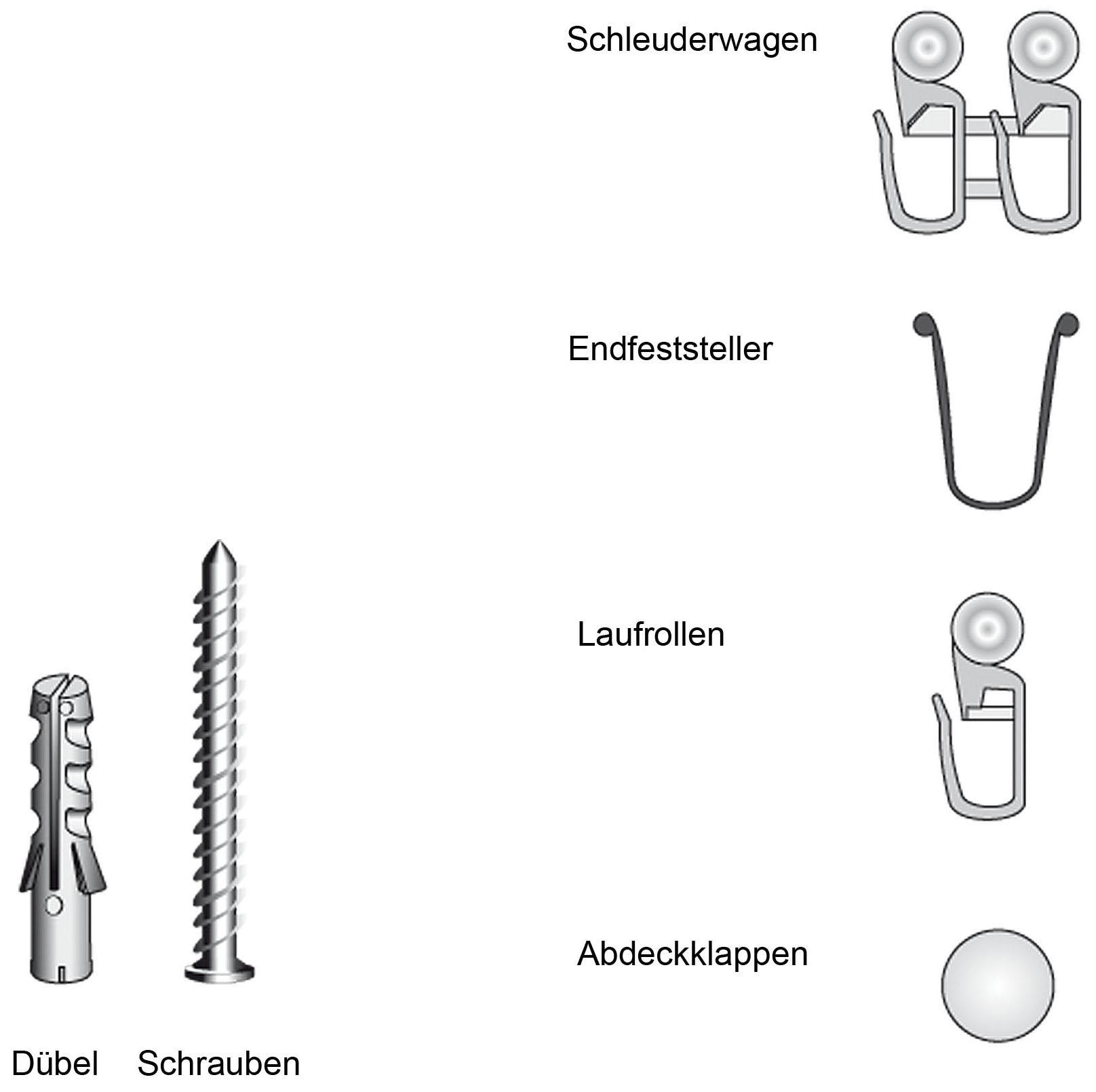 Liedeco Sichtschutzbefestigungen Zubehör-Set »für 2-3-läufige Gardinenschienen«