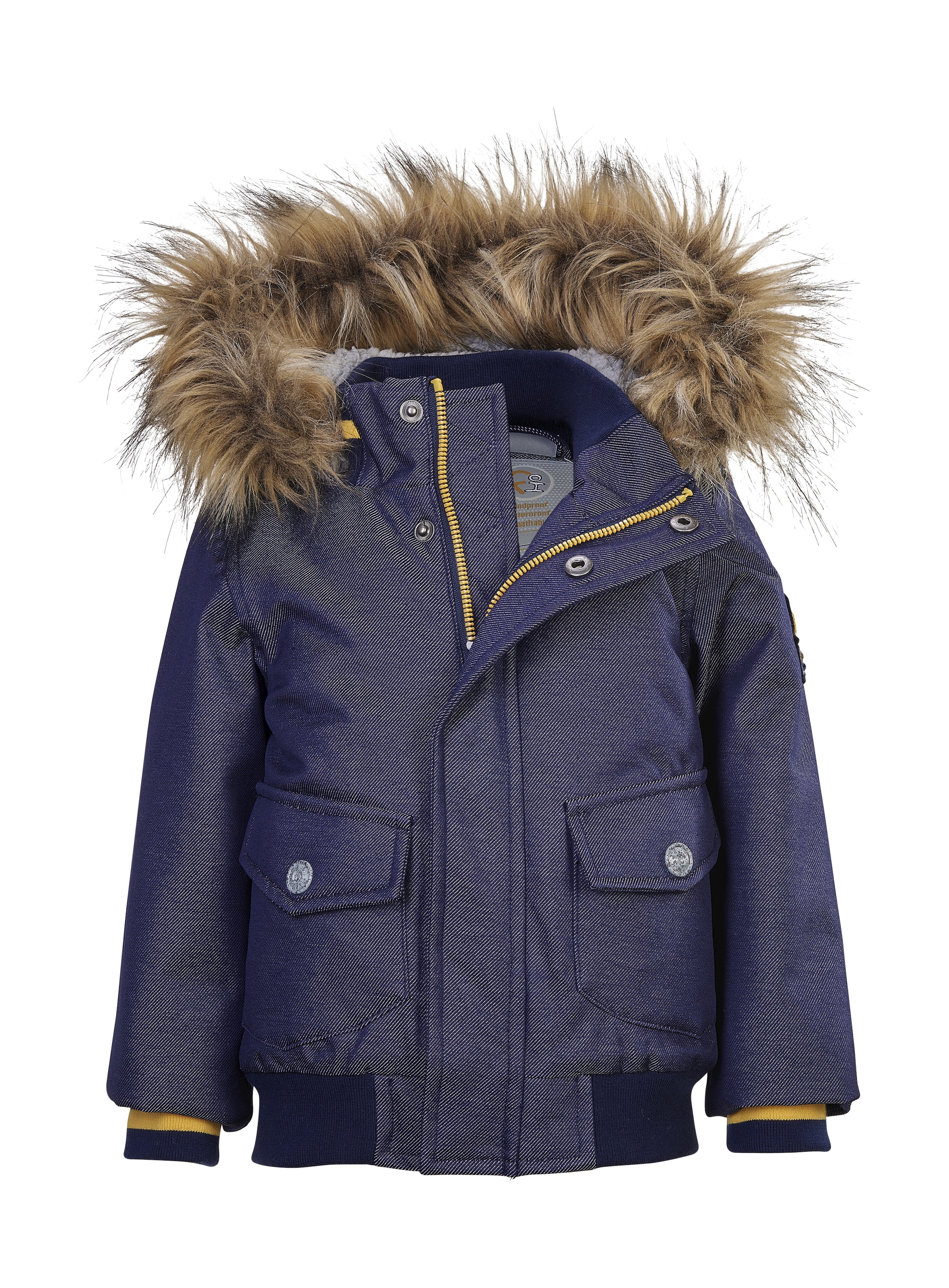 first instinct by killtec Winterjacke »FIW 5 MNS BLSN« Winterblouson Denimstyle, Teddyfell, abnehmbare Kapuze, Namensetikett
