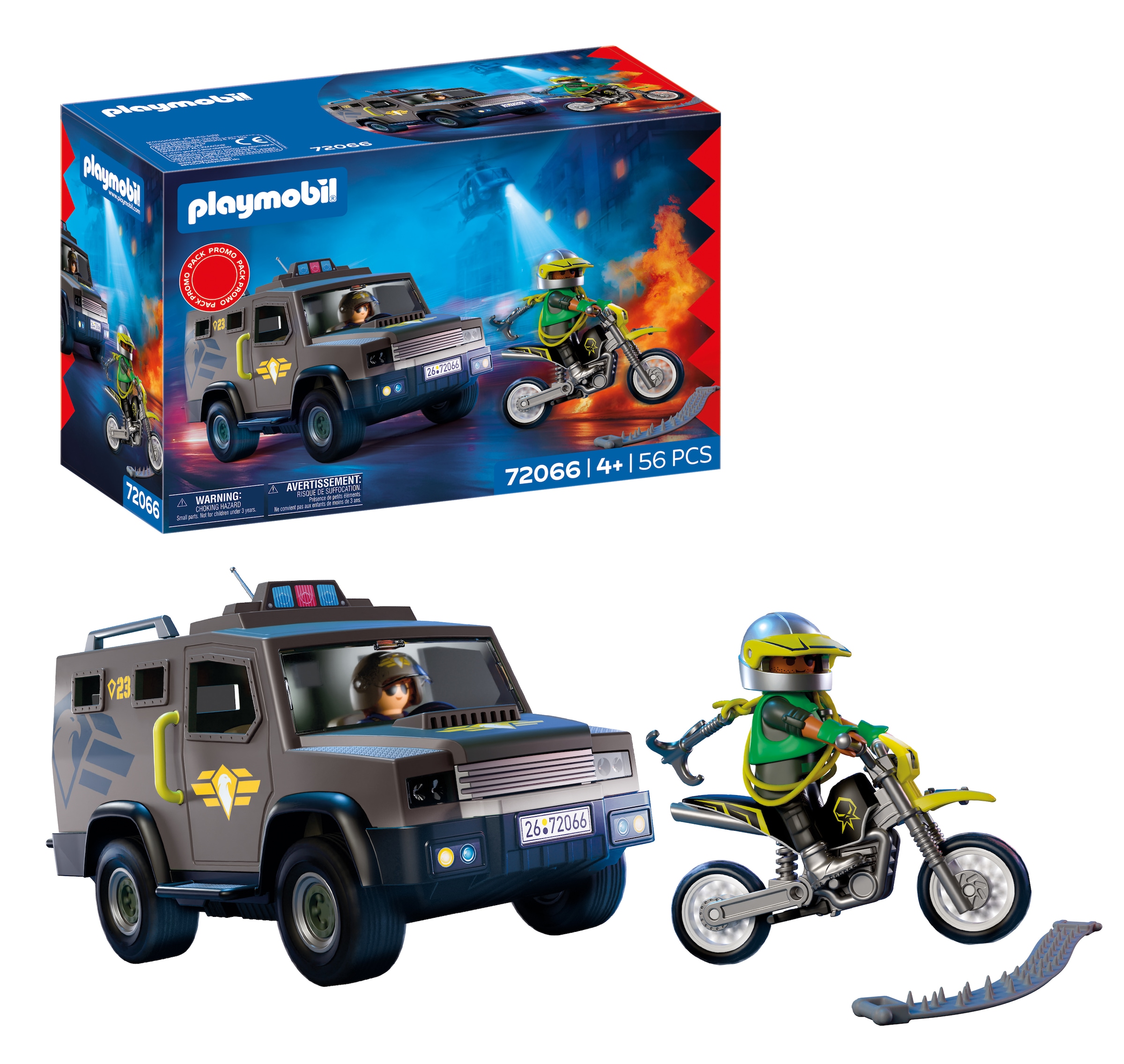 Playmobil Konstruktions-Spielset "SWAT-Einsatzfahrzeug (72066), City Action" Made in Europe