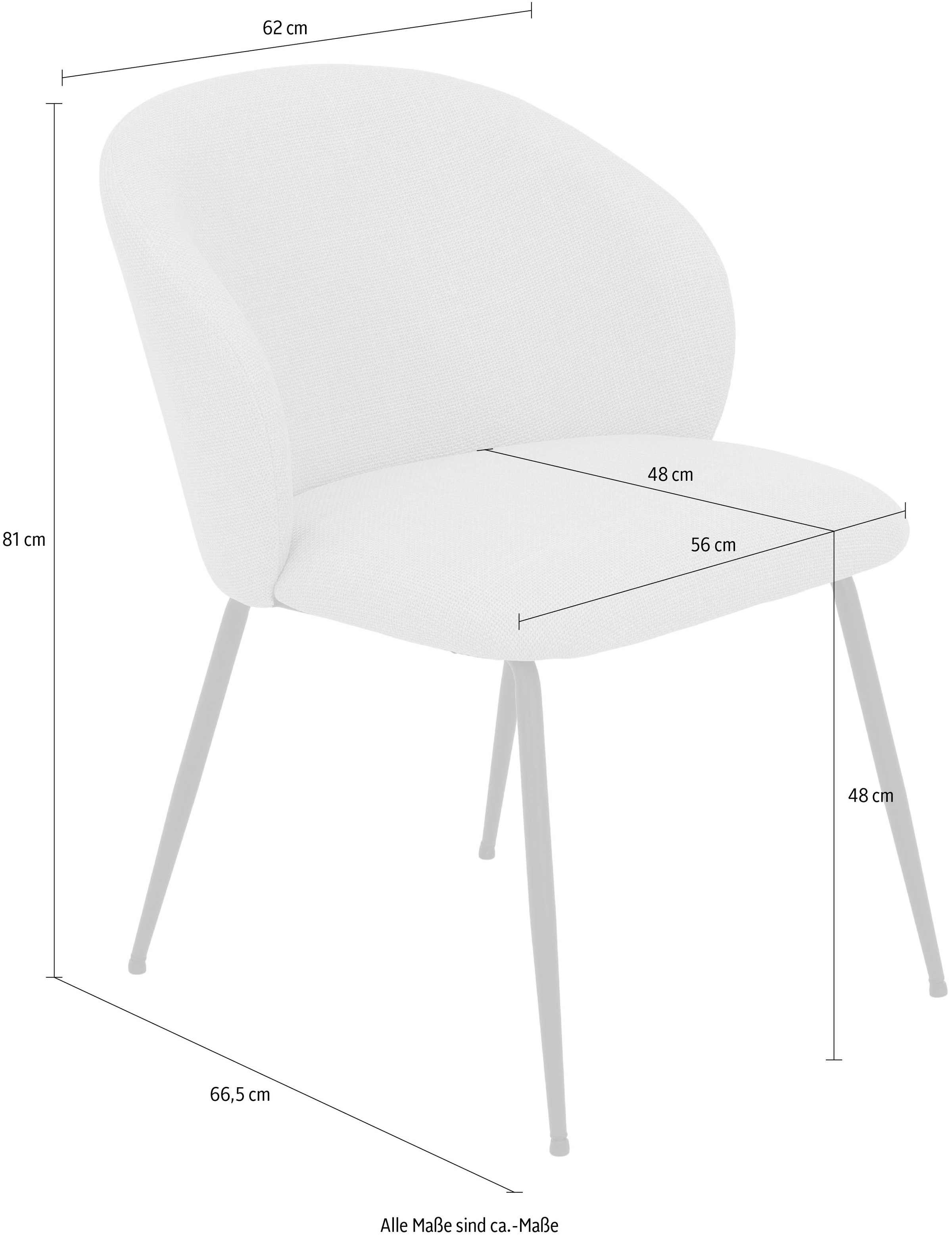 HELA 4-Fussstuhl »GRAZ, Esszimmerstuhl«, (Set), 1 St., Webstoff, XL-Sitzbreite,4-Fuss,Rundrohrgestell,140 Kg belastbar, Webstoff