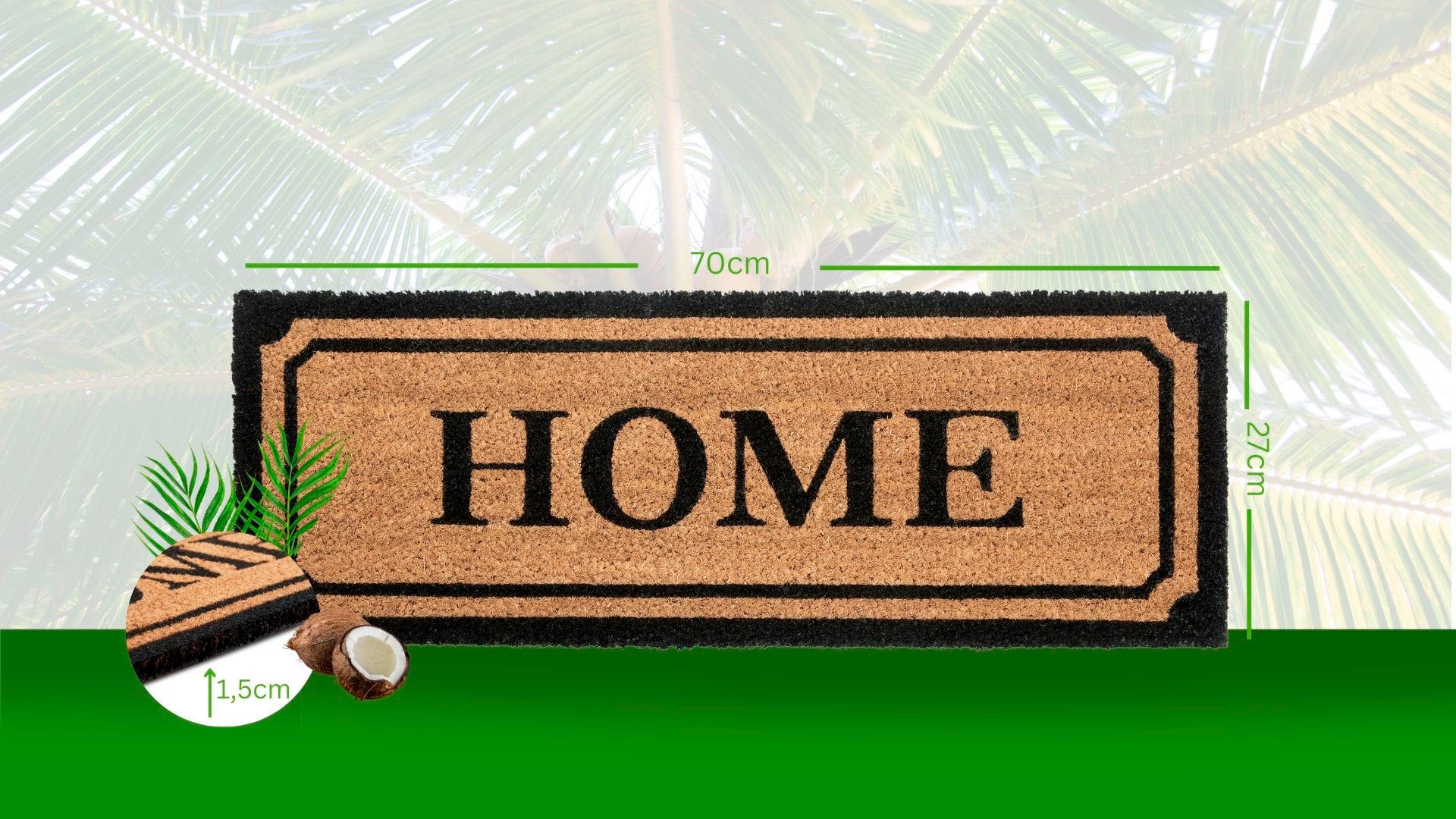 HANSE Home Fussmatte »Mix Mats Kokos Wide Home Border, Türmatte«, rechteckig, 15 mm Höhe, Kokos, Schmutzfangmatte, Outdoor, Rutschfest, Innen, Kokosmatte, Flur