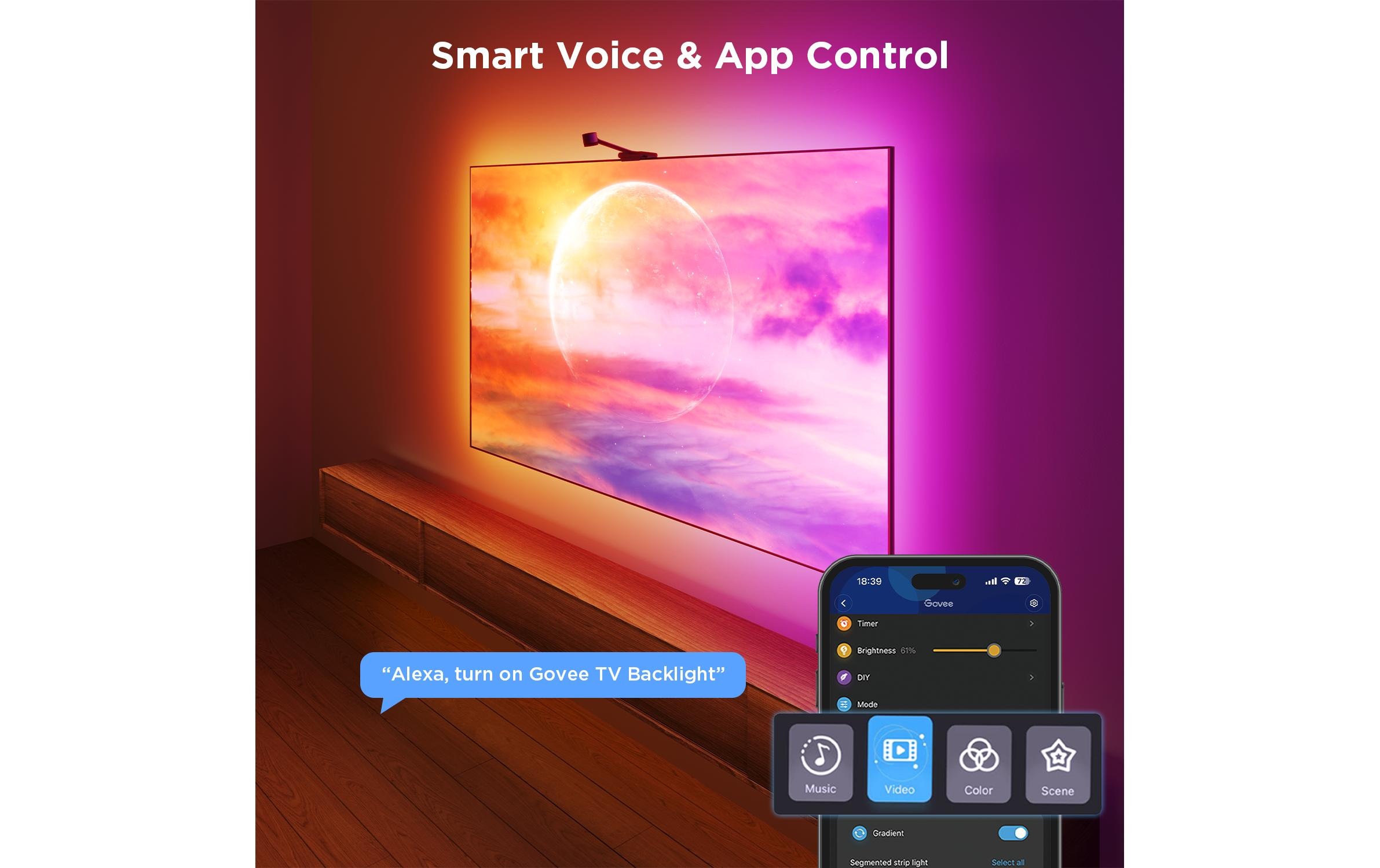 Govee LED Lichtleiste »Govee 3S Netflix Version, RGBICW, 55-65«