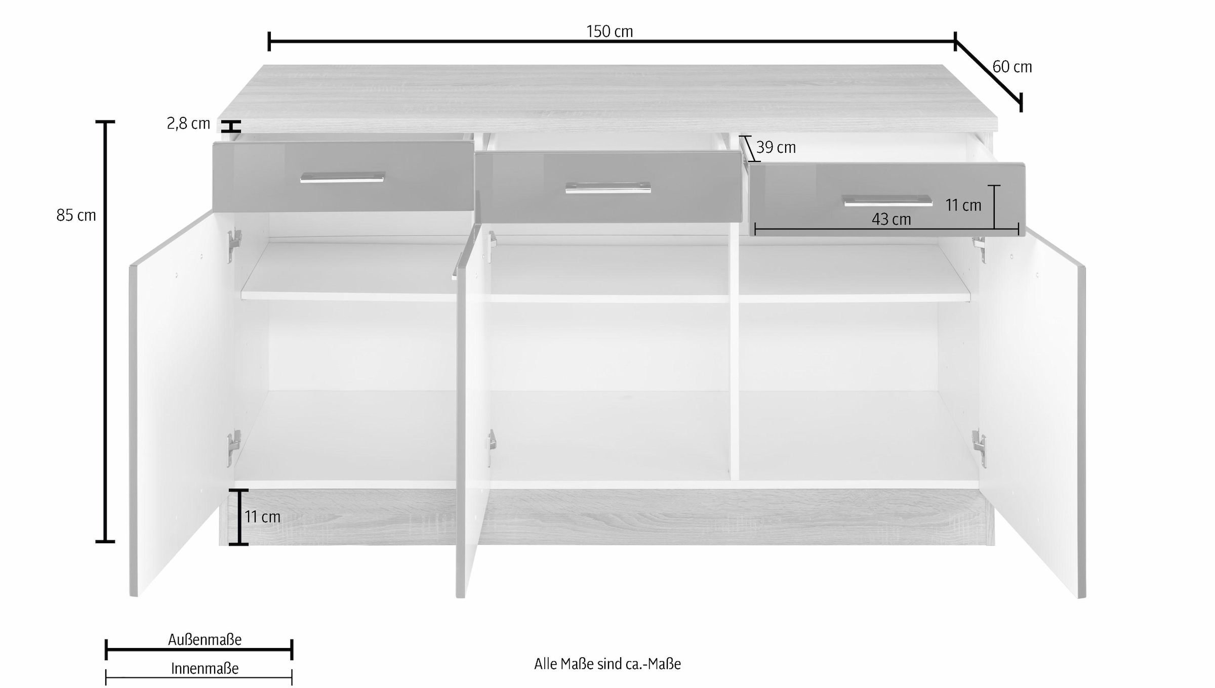 HELD MÖBEL Unterschrank | 150 online »Haiti«, shoppen Breite cm Jelmoli-Versand