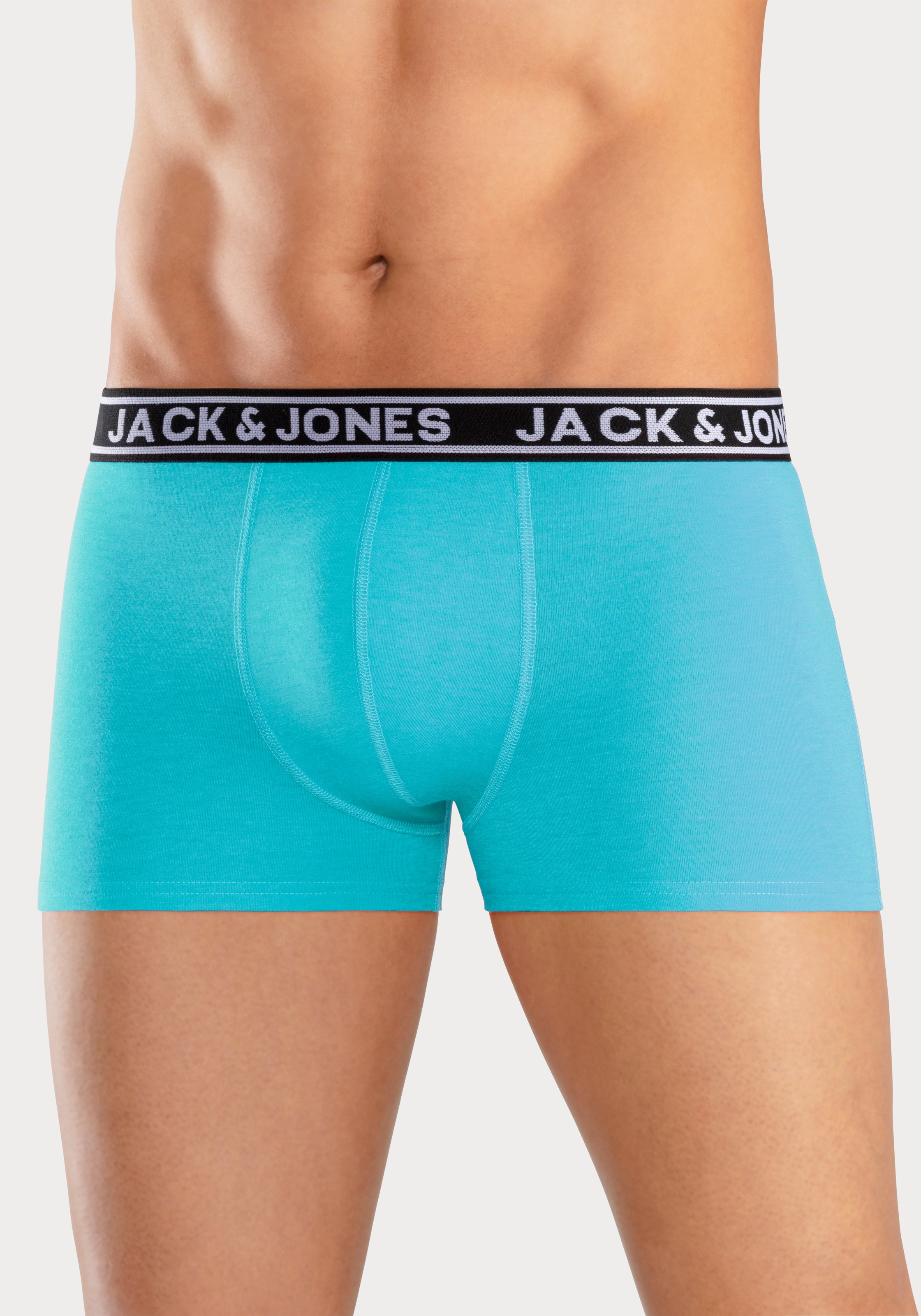 Jack & Jones Trunk »JACCRISP im 6er Pack mit Logobund und Stretchkomfort«, (Packung, 6 St.), unifarben mit Farbeinsatz, modisch, eng anliegend, Baumwollmischung