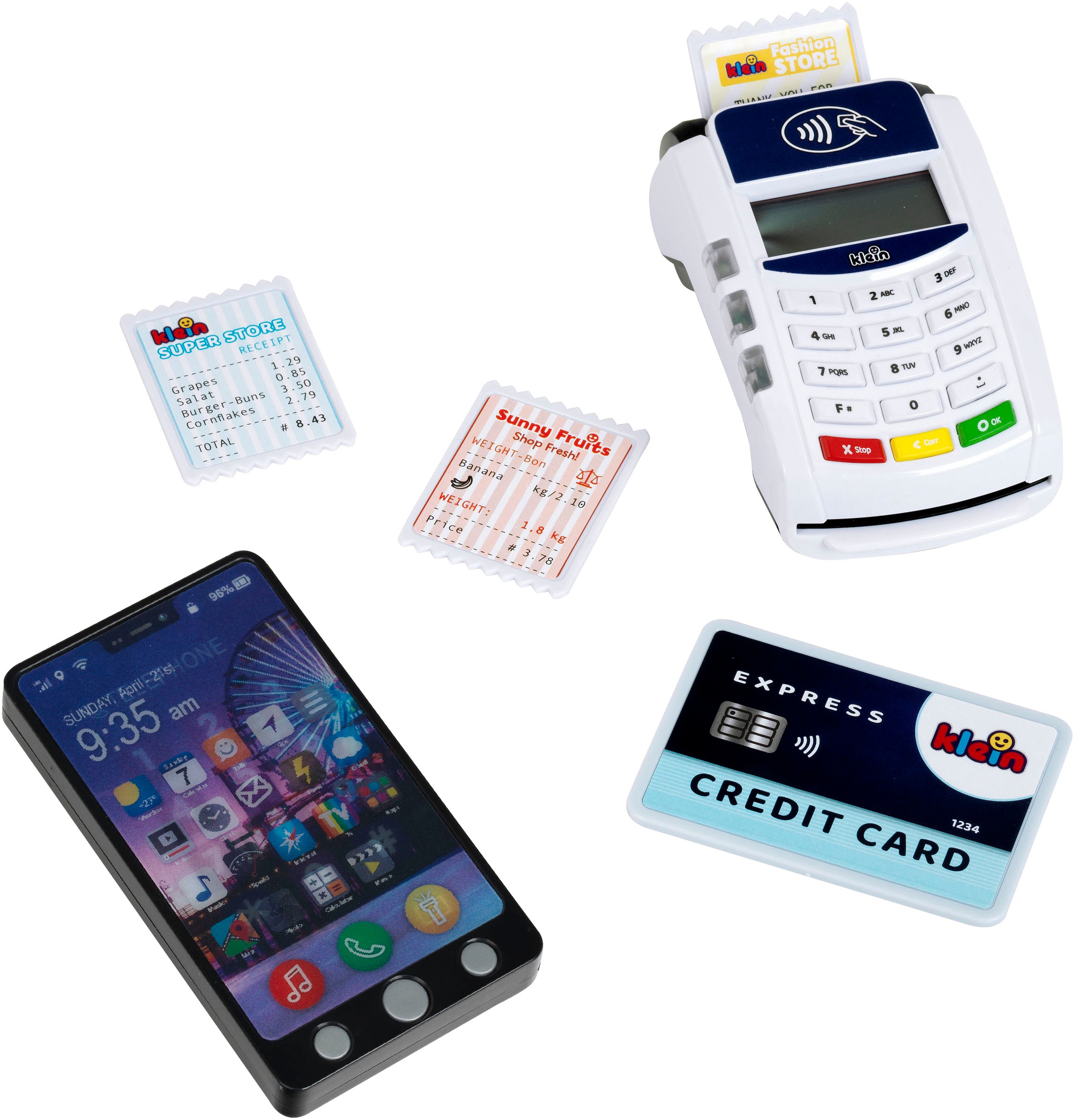 Klein Spielkasse "PoS Terminal und Smartphone" mit Licht und Sound