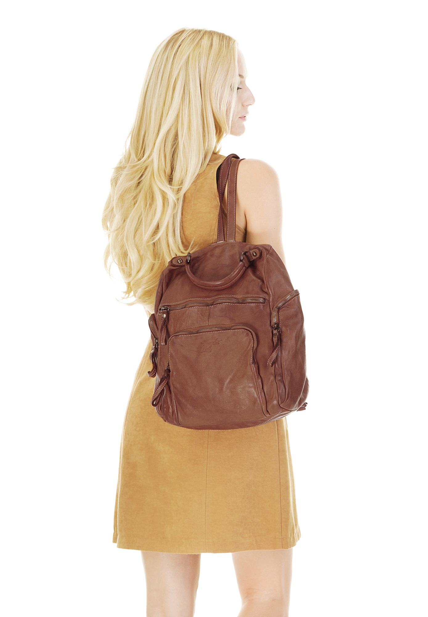Samantha Look Cityrucksack "SAMANTHA LOOK Damen echt Leder, Made in Italy" echt Leder, Made in Italy