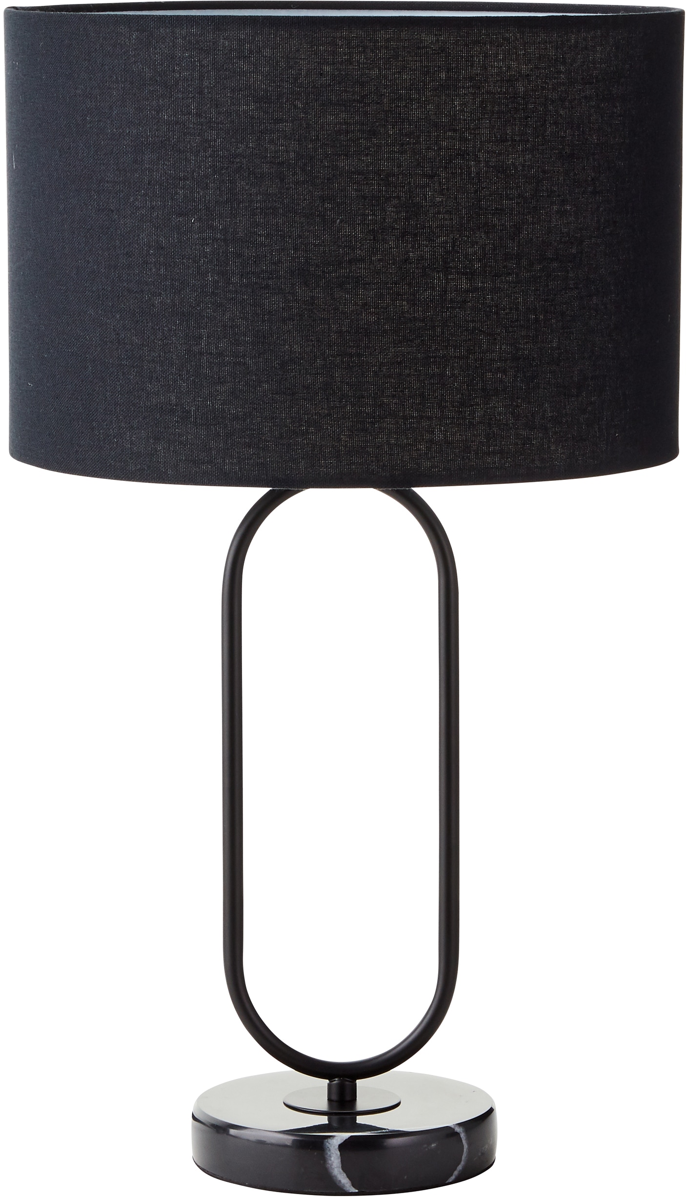 Guido Maria Kretschmer Home&Living Tischleuchte »Zeria«, 1 flammig, Leuchtmittel E27 | ohne Leuchtmittel, GMK Tischlampe, Marmorfuss, Metallgestell, Stoffschirm