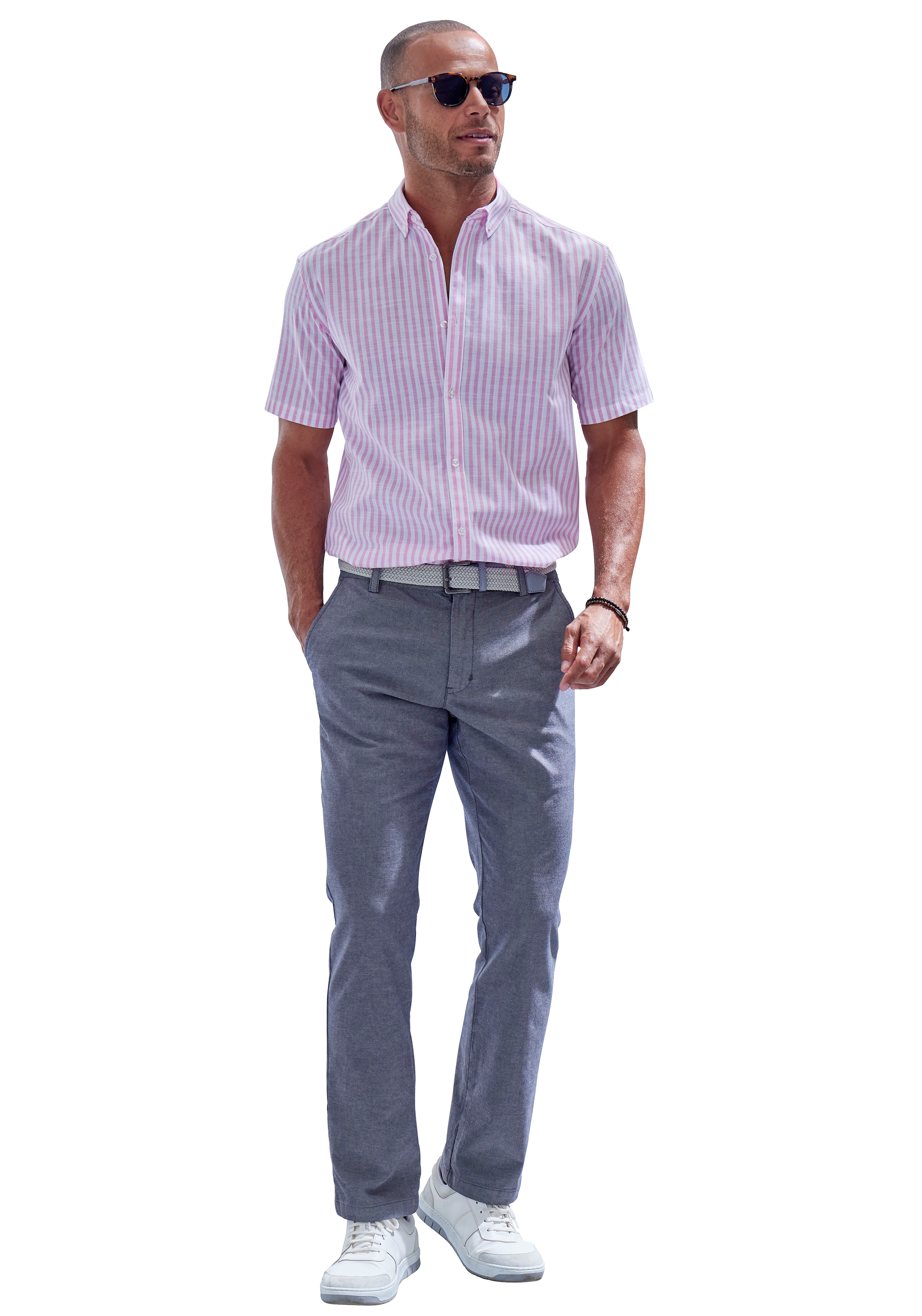 John Devin Chinohose »regular-fit, lange Oxford Hose«, aus elastischer Baumwoll-Qualität