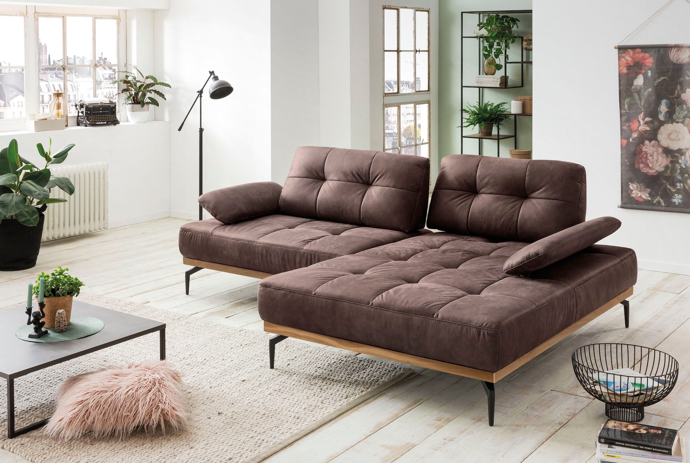 Jelmoli-Versand | Ecksofa, Metallfüsse sofa Inklusive - Sitztiefenverstellung, fashion exxpo shoppen Armlehnenverstellung, online
