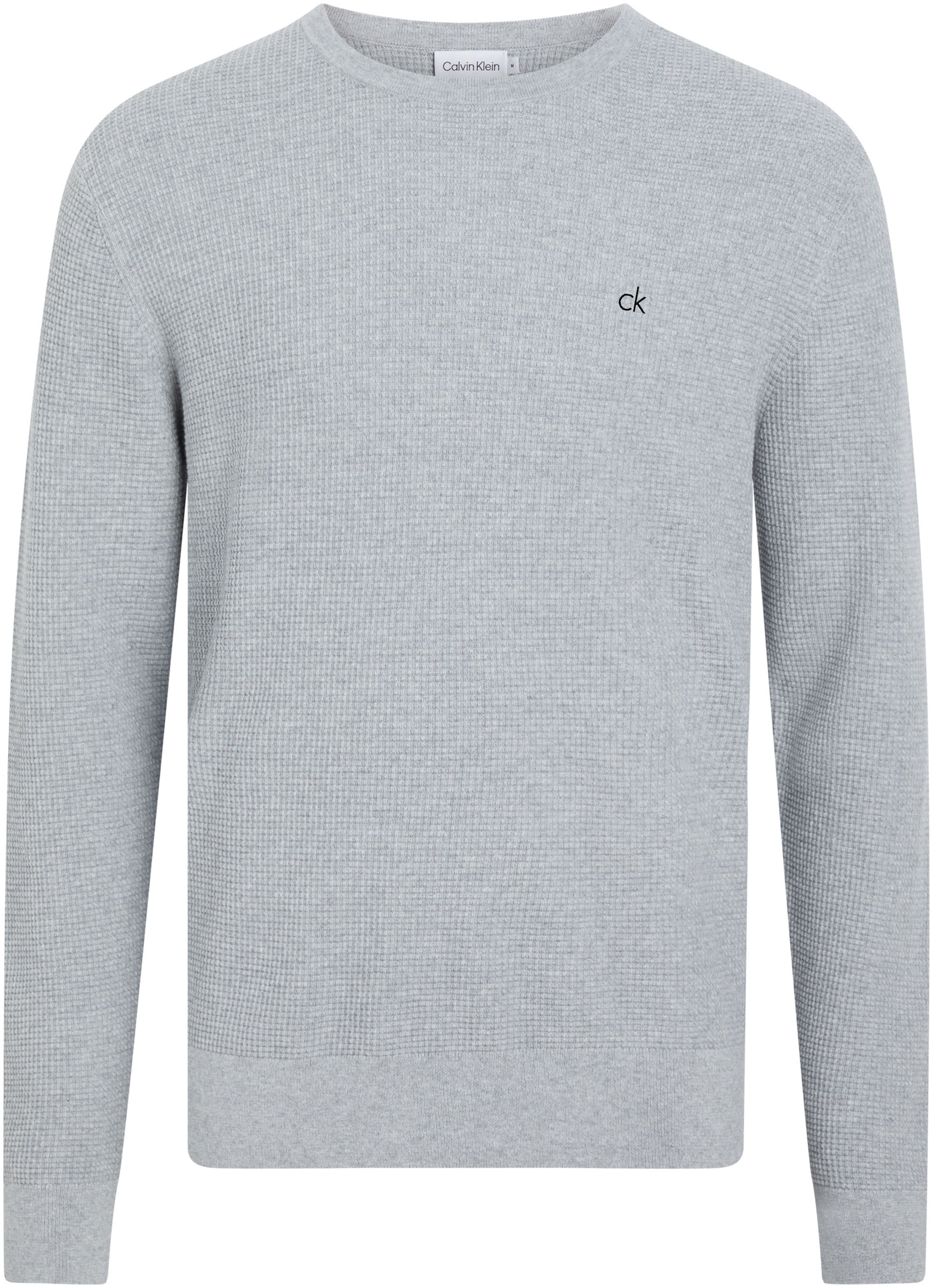 Calvin Klein Rundhalspullover »WAFFLE STRUCTURE SWEATER«, mit Markenlabel
