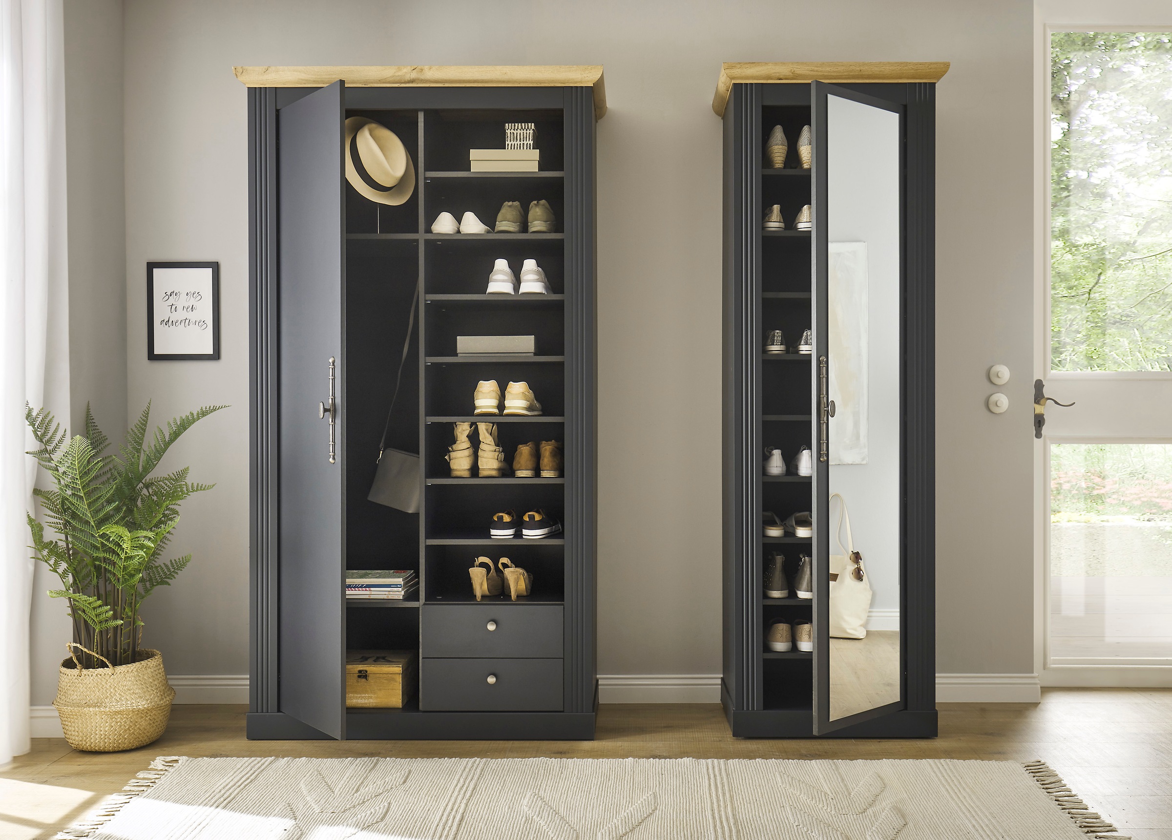 Home affaire Garderobenschrank »WESTMINSTER TOPSELLER!«, (Breite ca. 108 cm), im romantischen Landhausstil