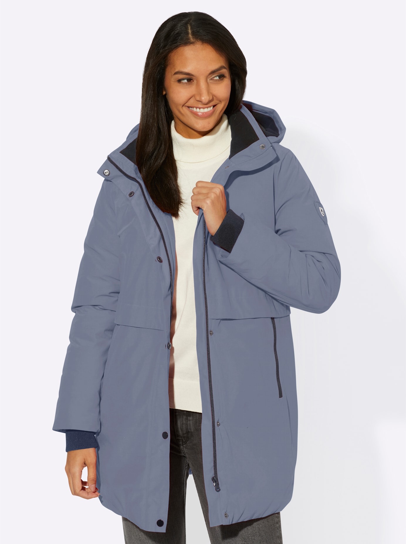 Casual Looks Langjacke mitKapuze