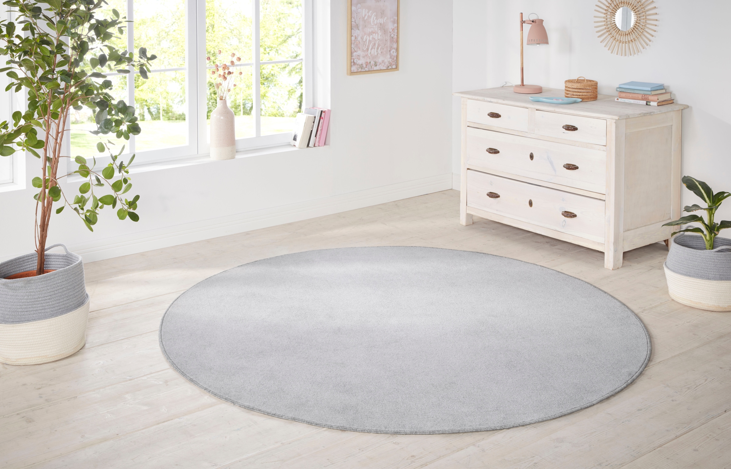 HANSE Home Teppich »Shashi«, rund, Kurzflor, Unifarben, Teppich, Weich, Esszimmer, Kinderzimmer, Flur