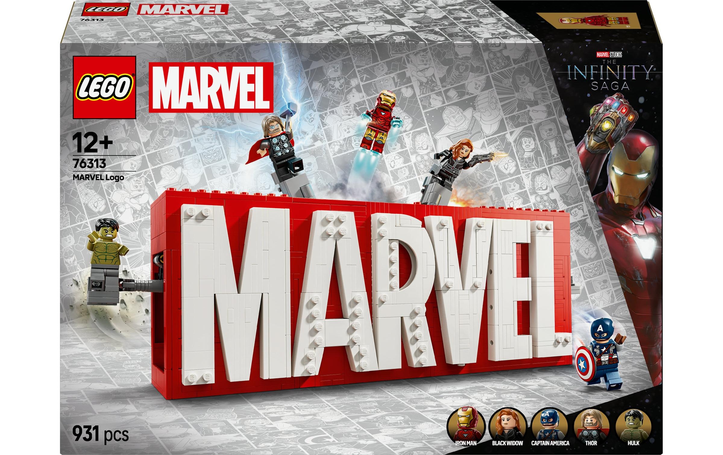 LEGO® Spielbausteine »Marvel Logo und Minifiguren 76313«, (931 St.)