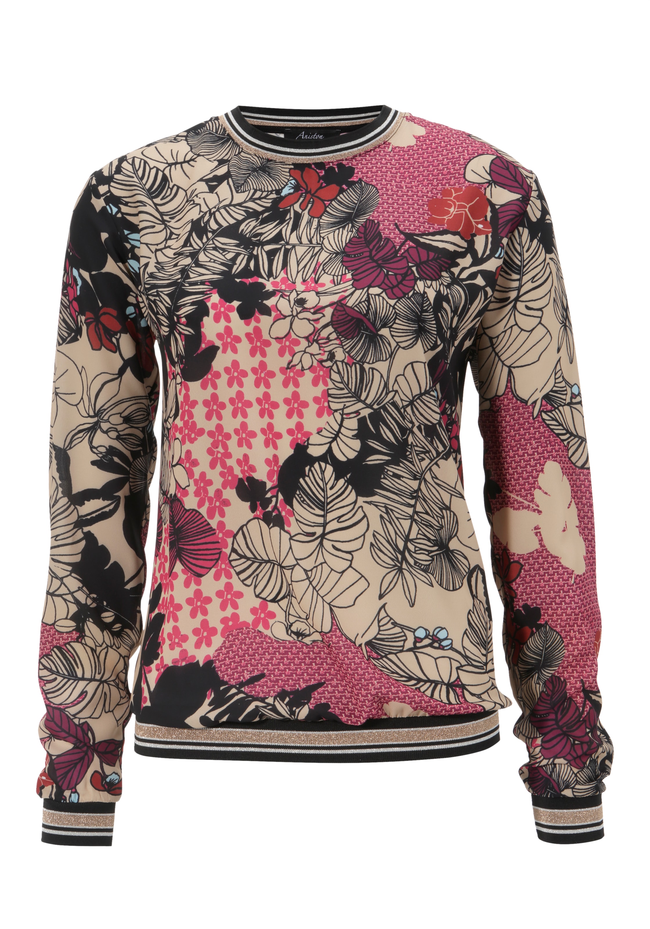 Aniston SELECTED Shirtbluse, mit glitzernden shoppen online Bündchen modisch, Jelmoli-Versand Schweiz bei