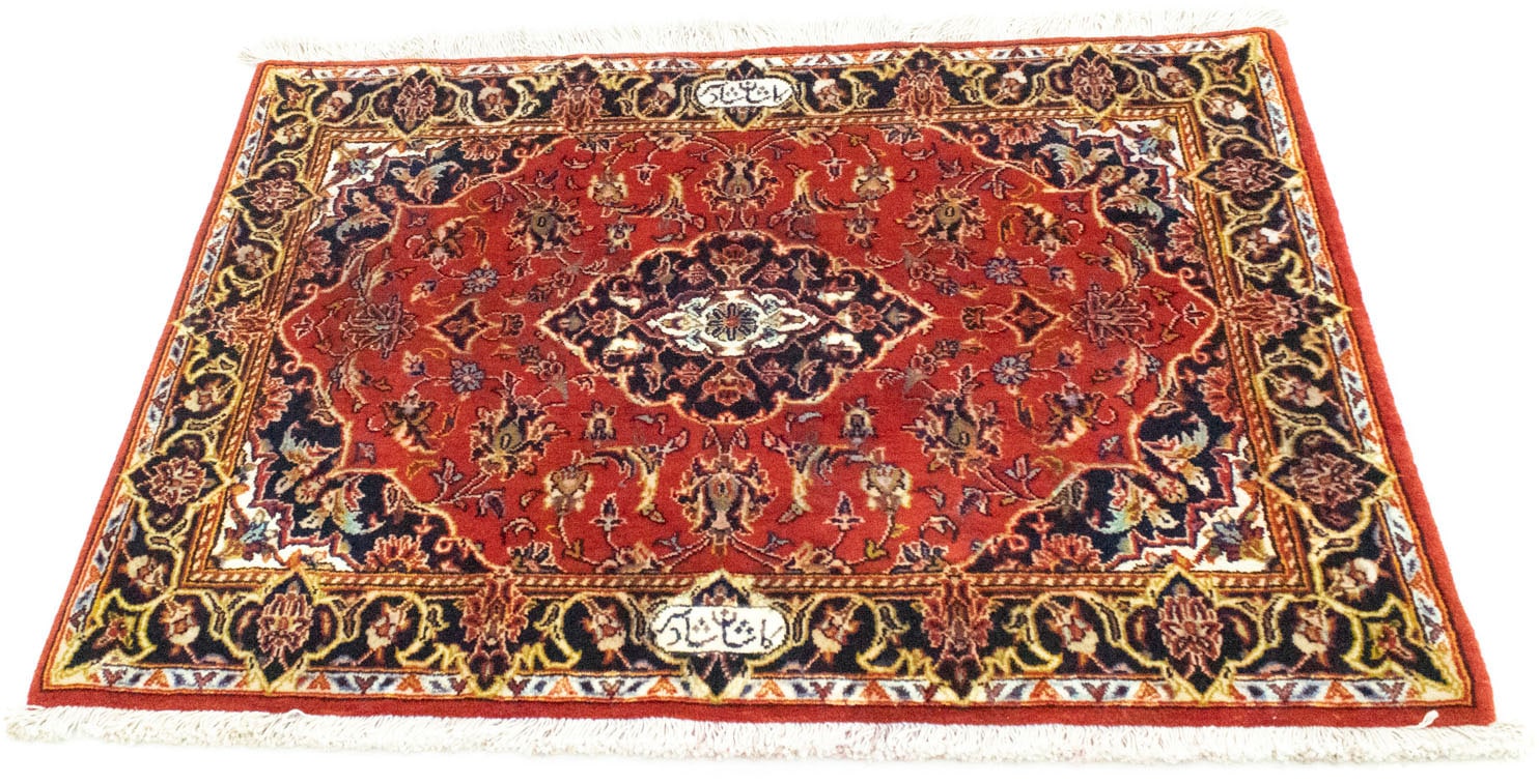 Wollteppich »Keshan Teppich handgeknüpft rot«, rechteckig