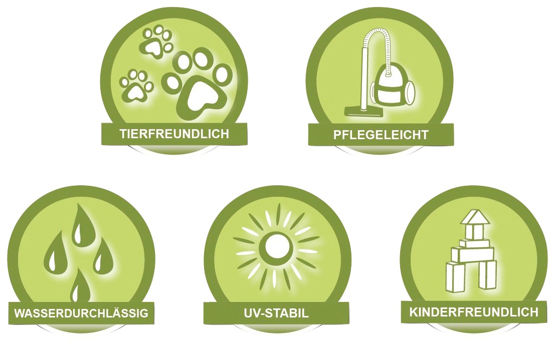 Andiamo Kunstrasen »Komfort Qualität, Made in Belgium«, rechteckig, 7 mm Höhe, aus Nadelfilz, mit Noppen, für Balkon & Terrasse