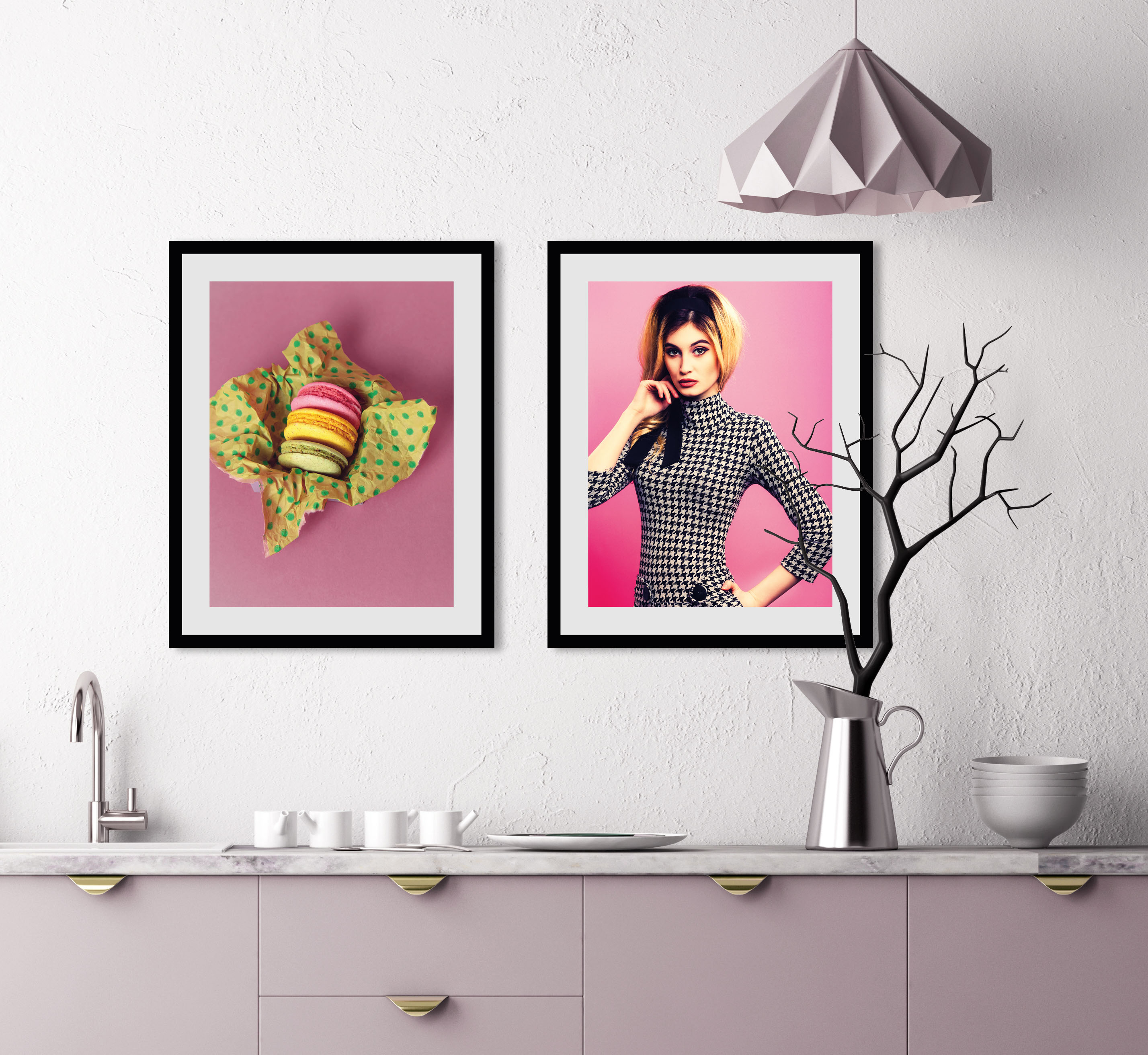 queence Bild "Macarons" Art Essen Kunst Lebensmittel Süssigkeiten Süssspeisen 1 Stk. tlg. HD Premium Poster-Druck inkl. Holzrahmen
