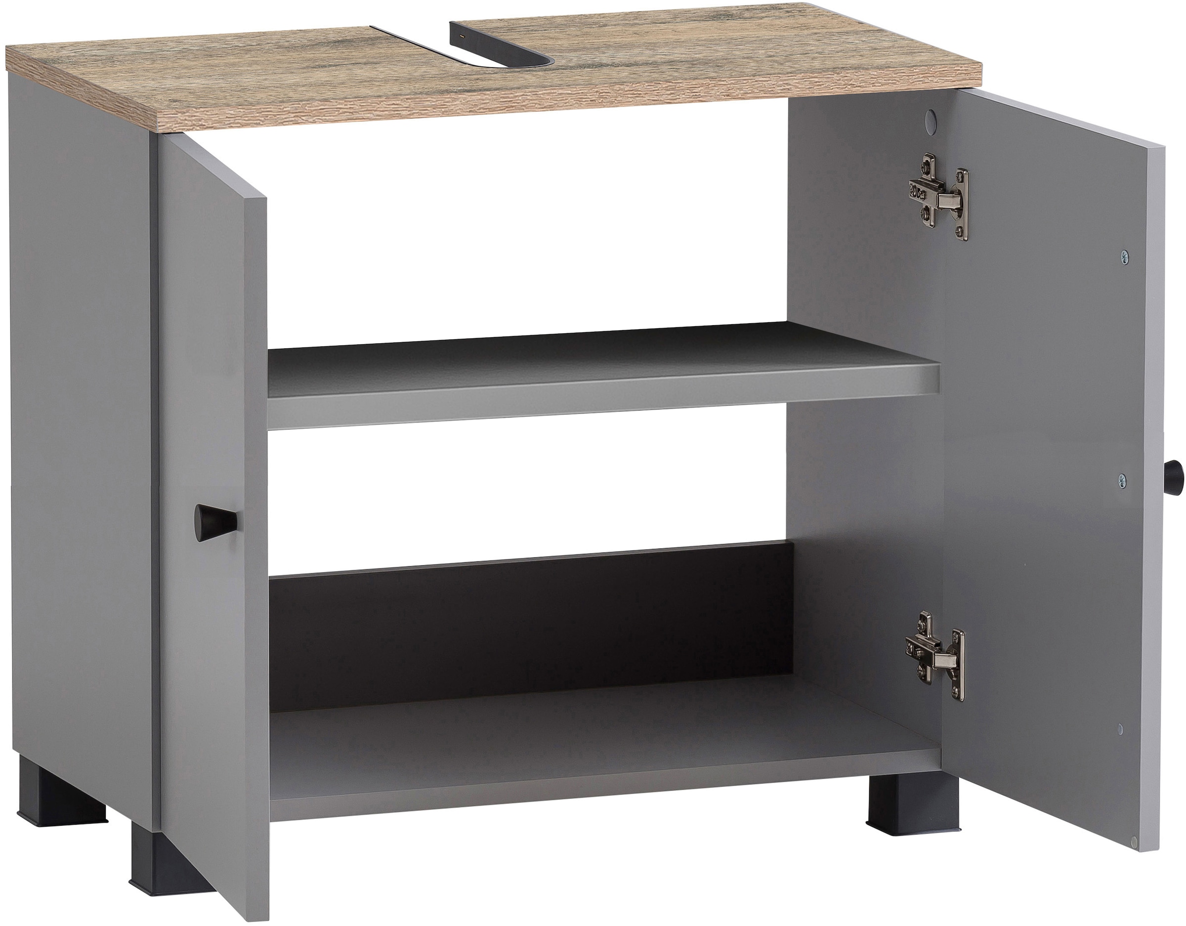 welltime Waschbeckenunterschrank "Lugo, Waschbeckenunterschrank, Made in Germany, B: 59 cm" Solide Verarbeitung - Dieses Produkt ist in Deutschland gefertigt