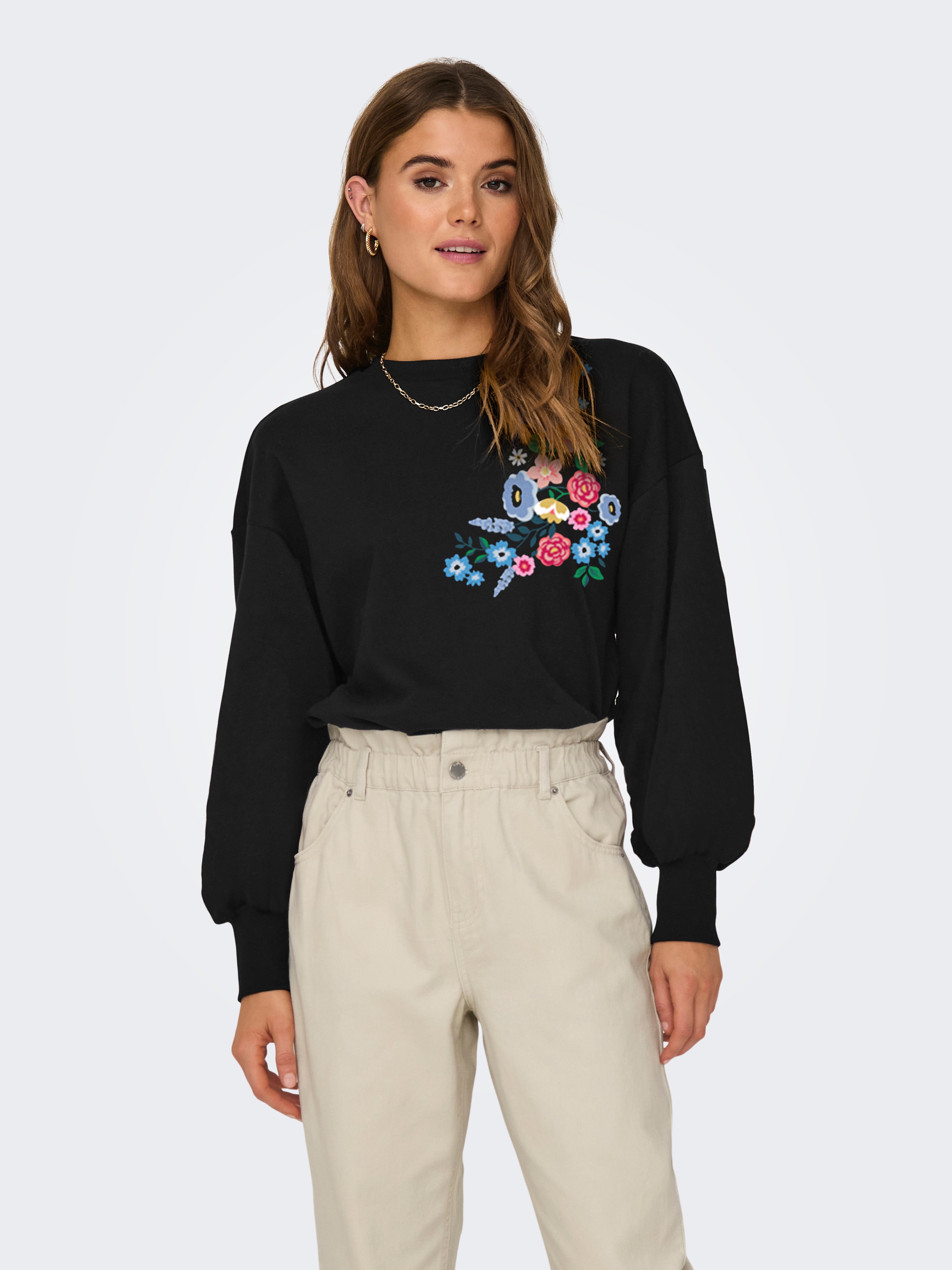 ONLY Sweatshirt »ONLBROOKE L/S O-NECK FLOWER SWT«