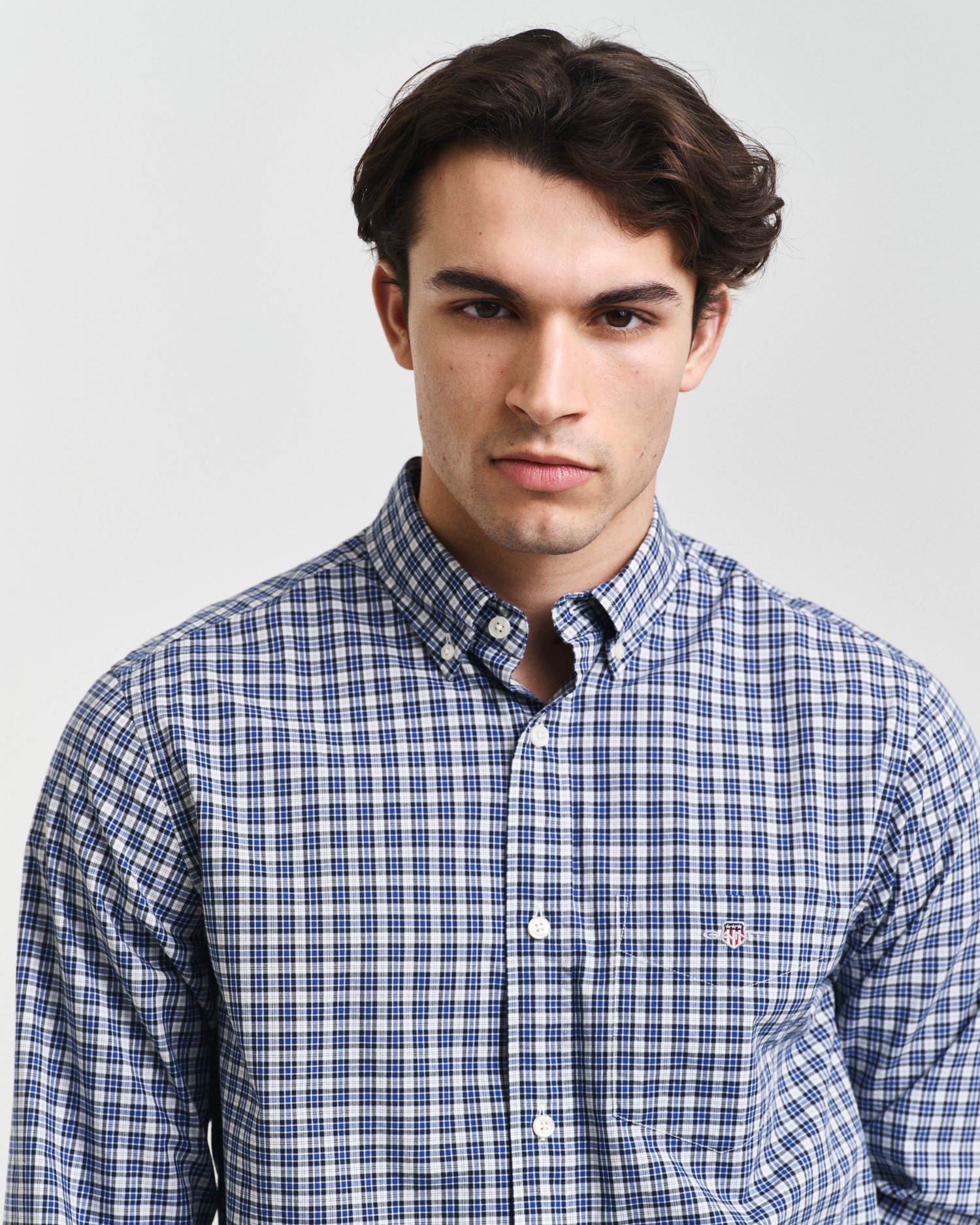 Gant Langarmhemd »REG POPLIN SMALL CHECK SHIRT«, Regular Fit Popeline Hemd mit kleinem Karomuster