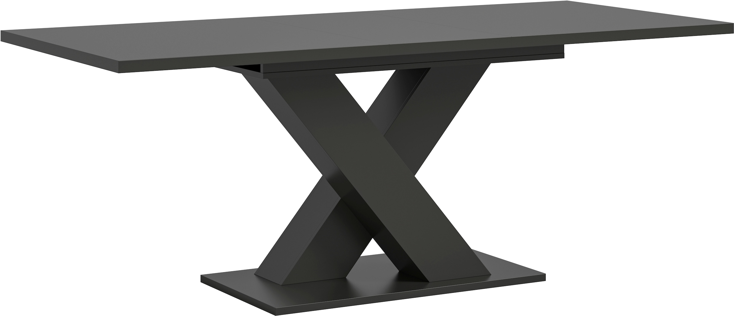 INOSIGN Esstisch »Motus, ausziehbar 150 -190 cm, inklusive 40 cm Einlegeplatte«, (Set, 1 St.), X-Gestell mit Bodenplatte, Tisch, Küchentisch, Esszimmer, Küche