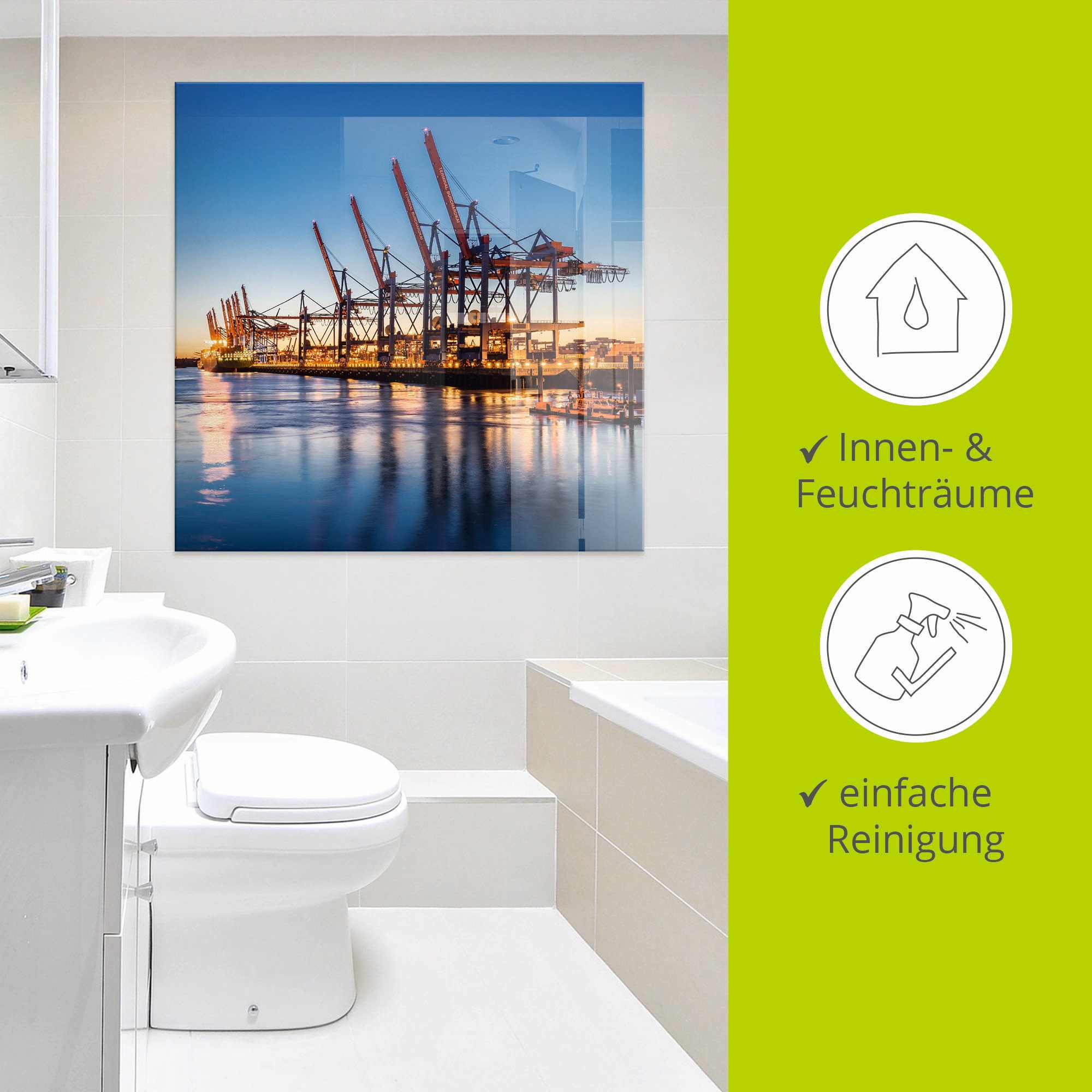 Artland Glasbild »Hamburg Container Terminals«, Deutschland, (1 St.), in verschiedenen Grössen