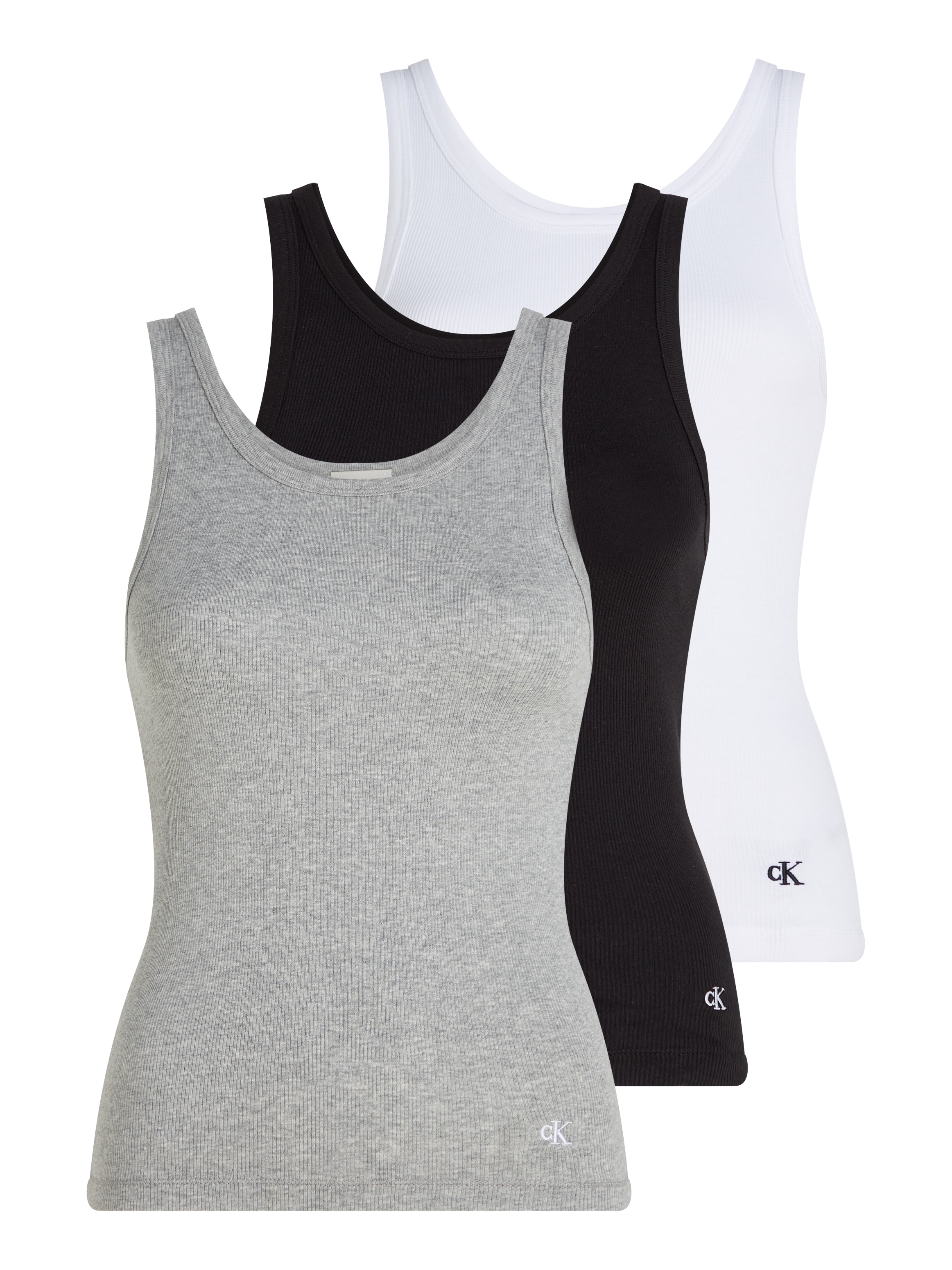 Calvin Klein Underwear Tanktop »SCOOP NECK COTTON TANK 3PK« Packung, 3er-Pack, 3 Stk. mit Logostickerei