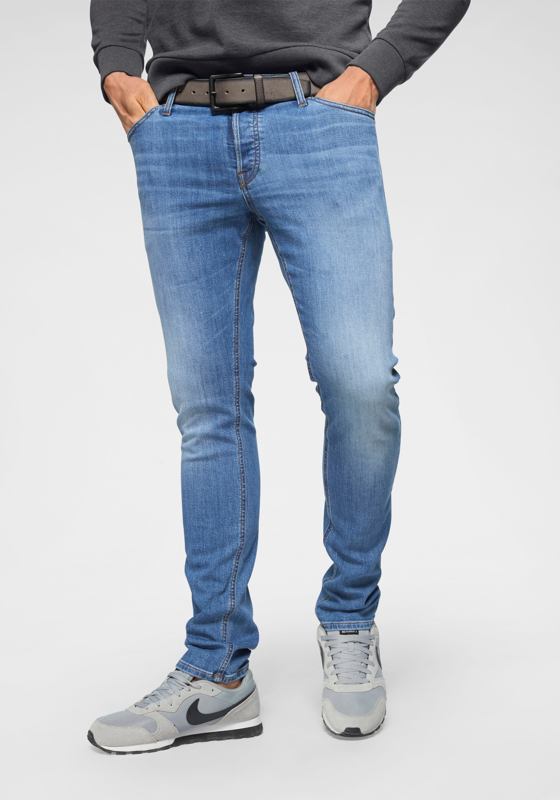 Jack & Jones Slim-fit-Jeans »JJIGLENN Slim-Fit mit Stretch und praktischer 5-Pocket-Form« mit Abriebeffekten