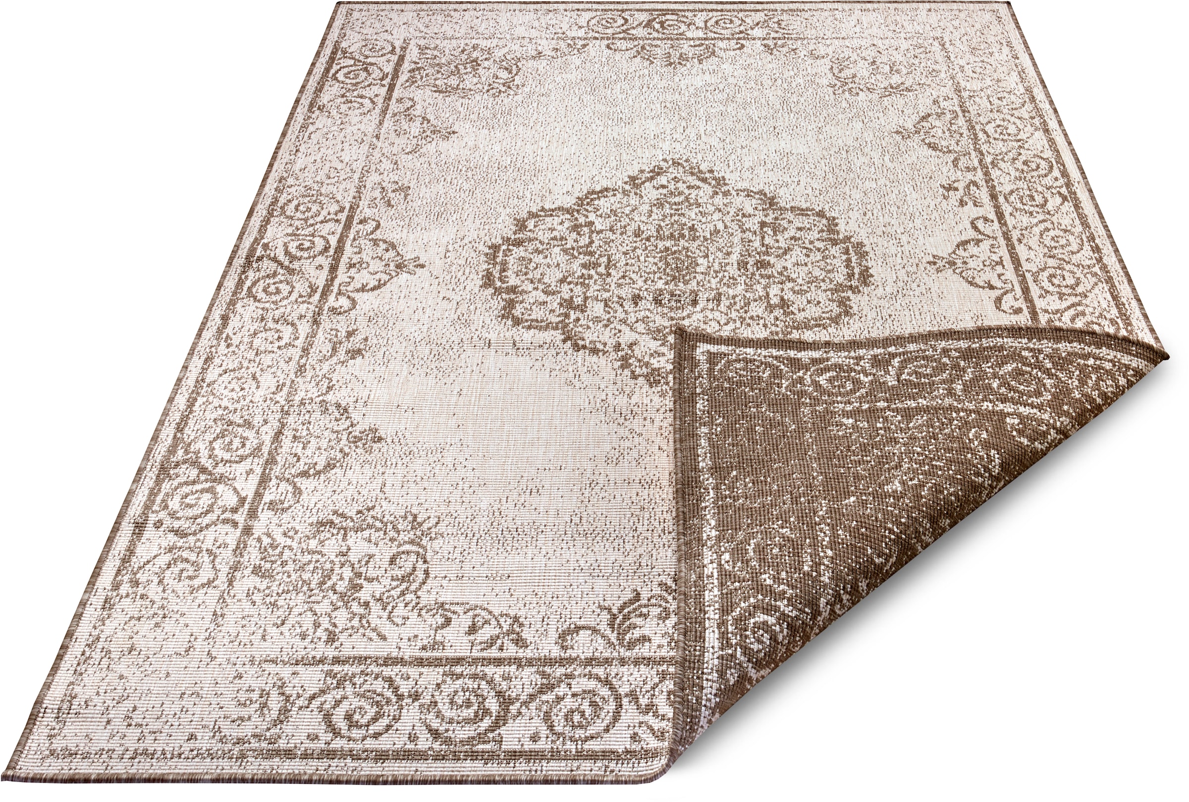 NORTHRUGS Teppich »CEBU Wendeteppich«, rechteckig, In-& Outdoor, Wetterfest, Balkon, Wohnzimmer, Wasserfest, Orientalisch