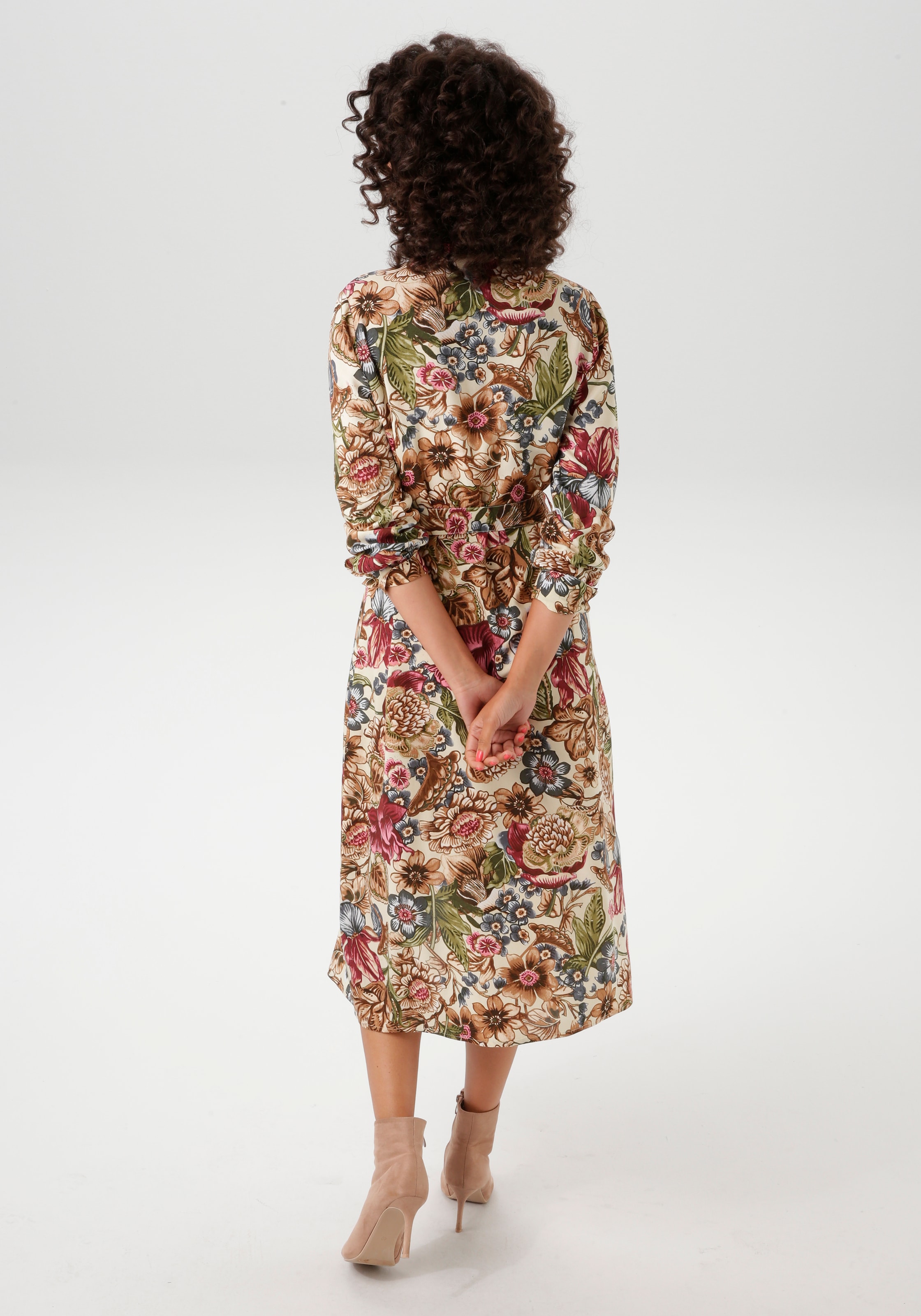 Aniston CASUAL Blusenkleid, mit farbharmonischem, grossflächigen Blumendruck - NEUE KOLLEKTION