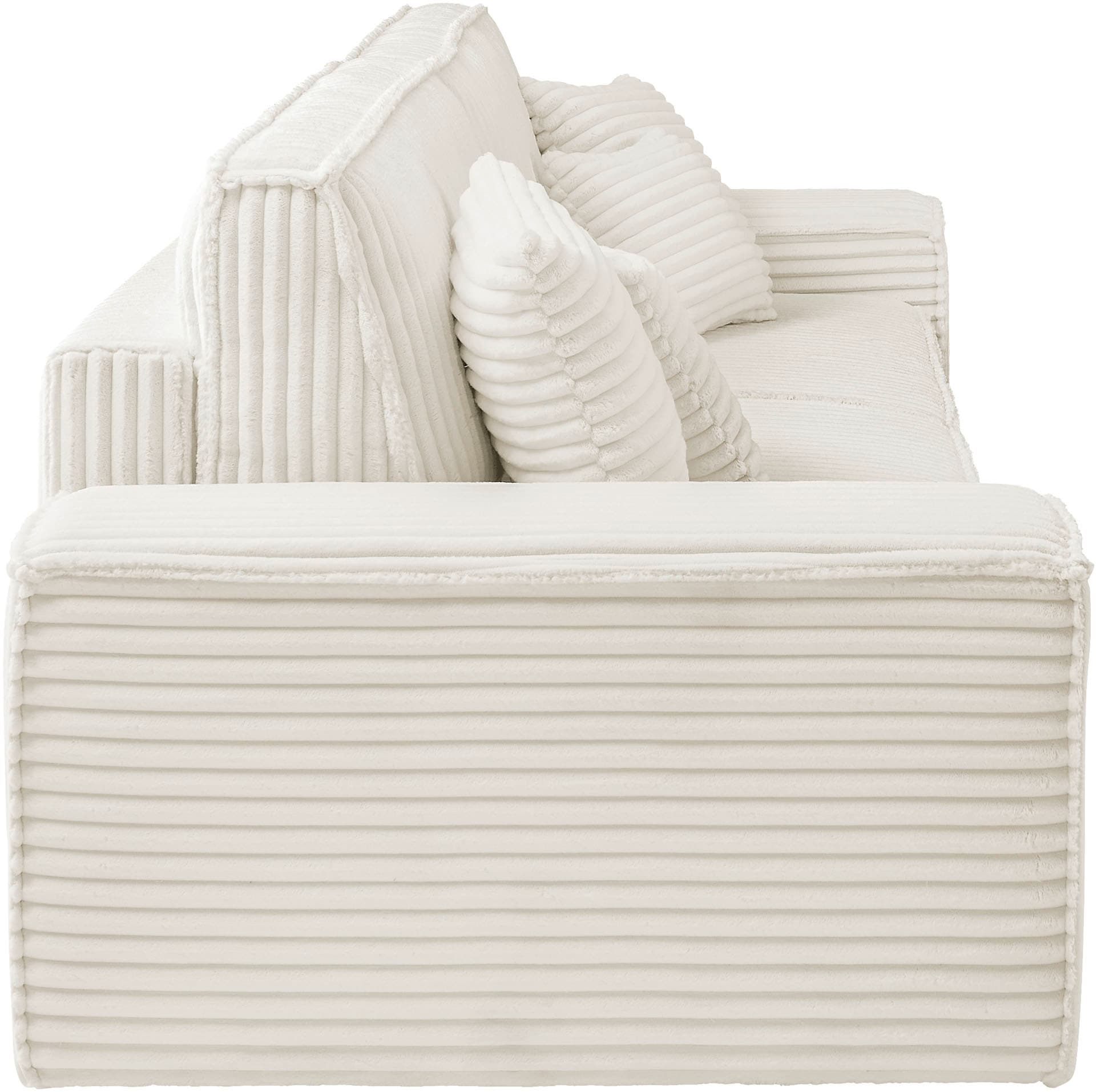 andas 3-Sitzer »FINNLEY Schlafsofa 257 cm, Schlaffunktion mit Bettkasten (200/136cm)«, in Aqua Clean-Bouclé, Struktur fein u. Cord