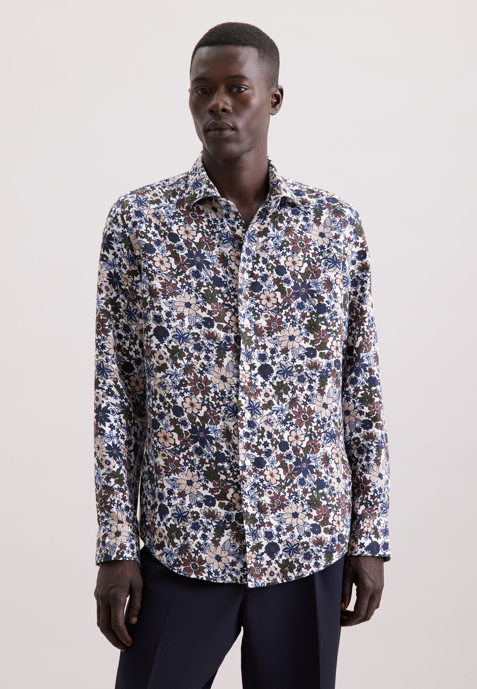 seidensticker Businesshemd »Slim« Slim 1/1 Kentkragen Floral