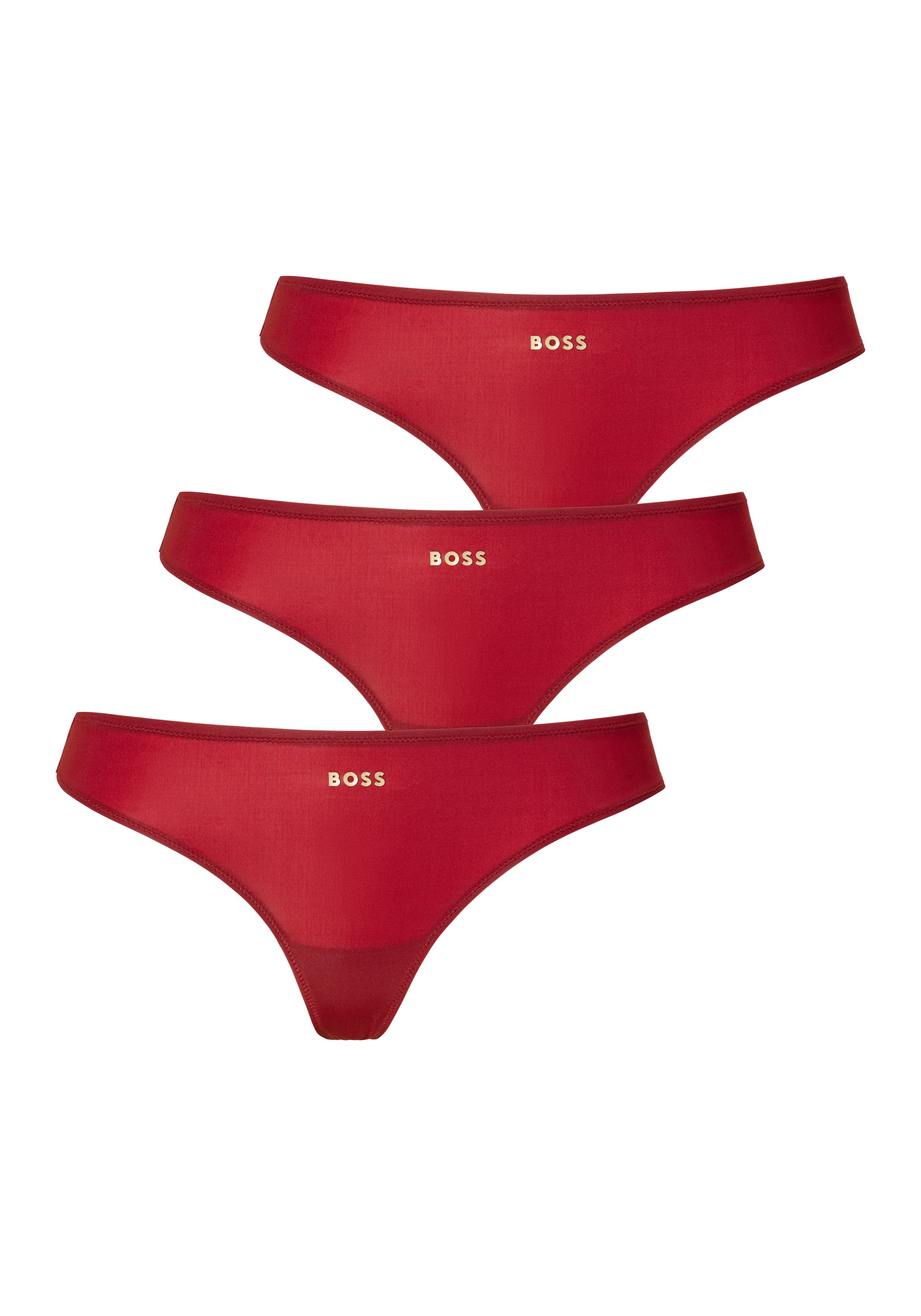 BOSS Tanga Packung, 3 Stk. mit Markenlogo