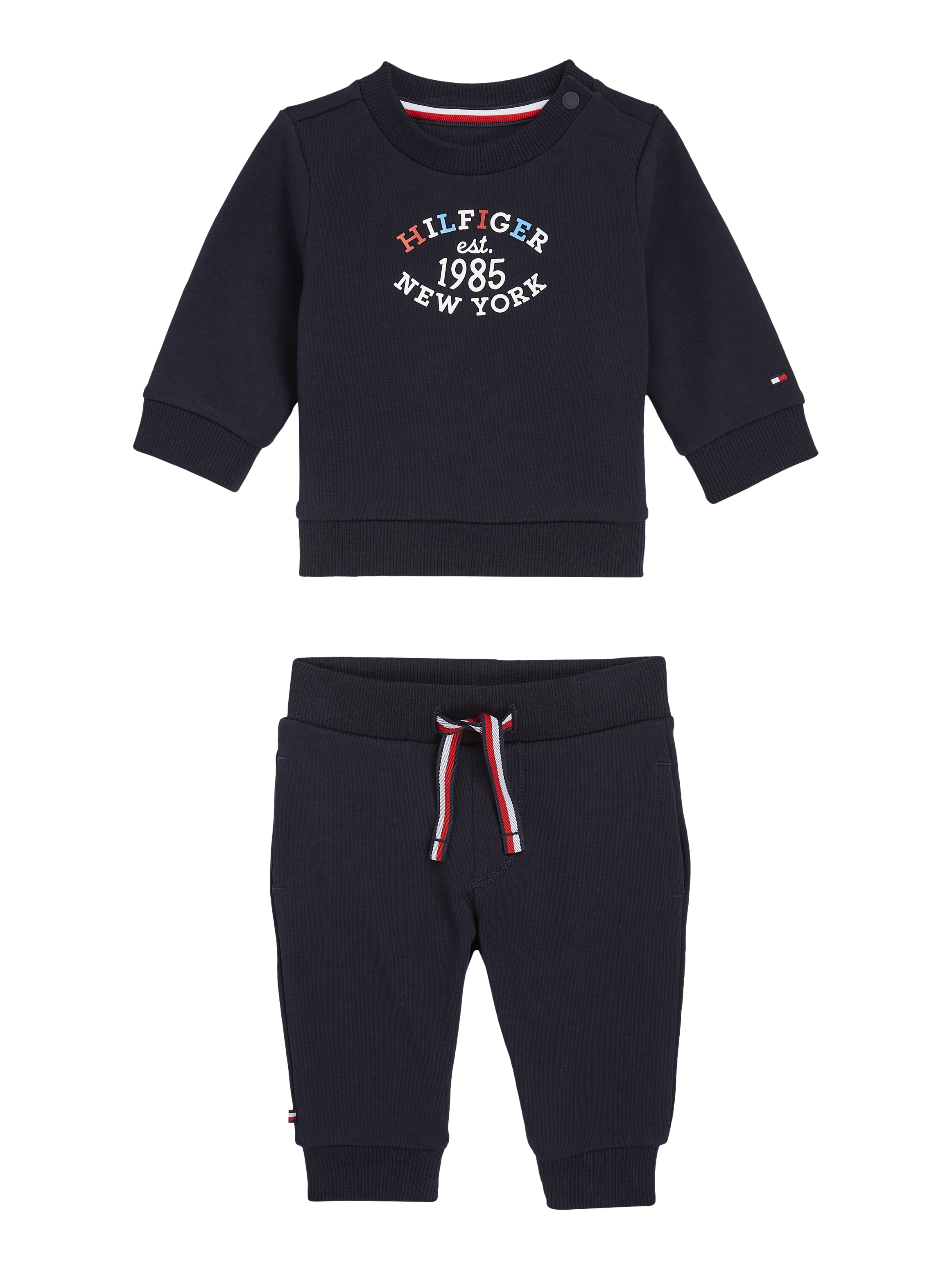 Tommy Hilfiger Langarmshirt & Hose »MONOTYPE OVAL 2 PIECE SET«, Baby bis 2 Jahre, grosser Logodruck, Drucker am Ausschnitt