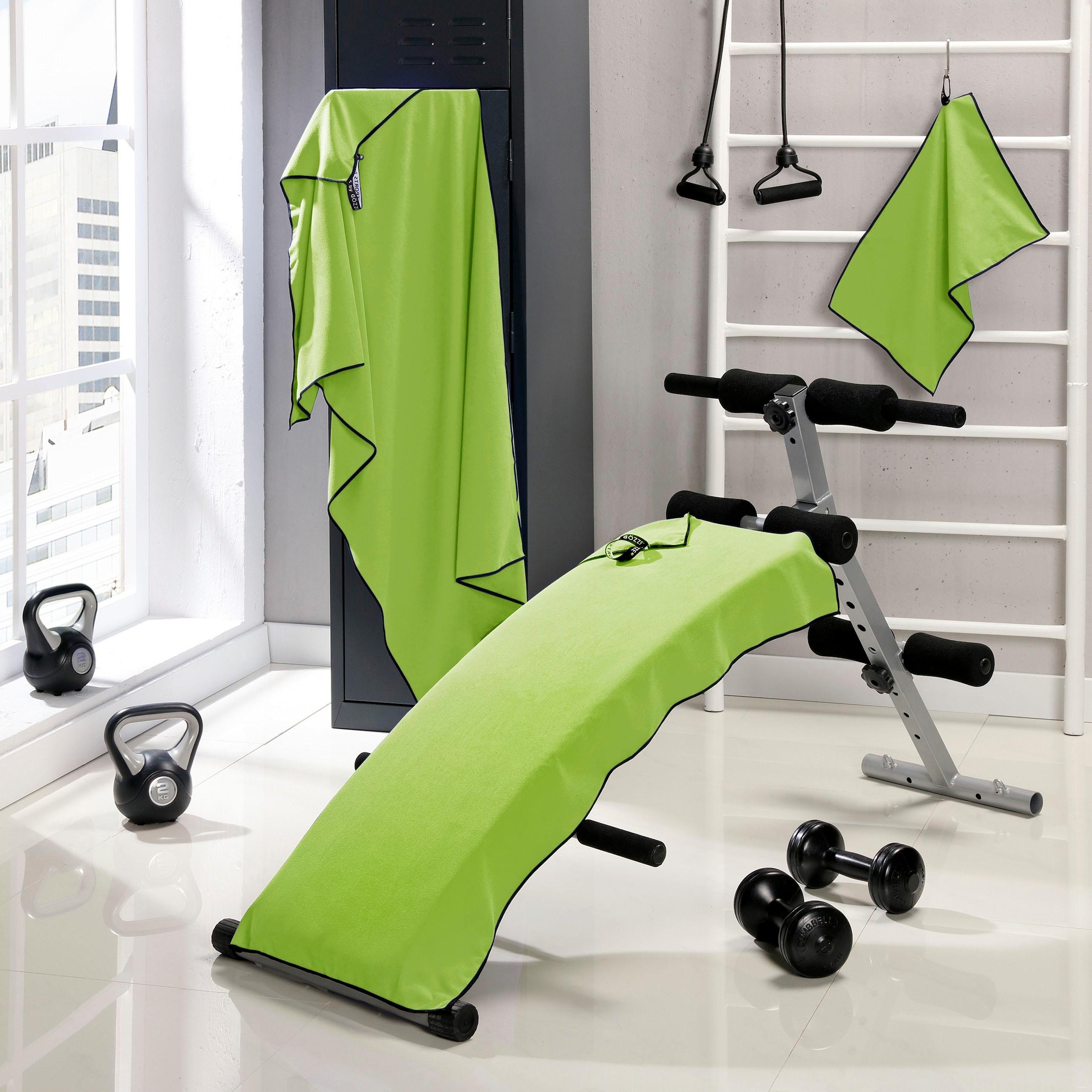 Gözze Sporthandtuch »Sports by Gözze«, (3 St., 3er Set Sporthandtücher 30 x 50 cm), im Set, schnell trocknend, Mikrofaser, für Sport, Reisen & Camping