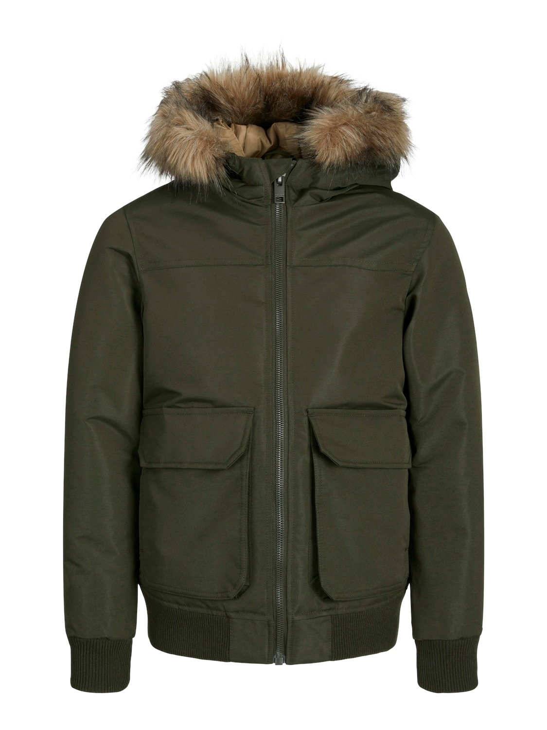 Jack & Jones Junior Outdoorjacke »JJECONSTRUCT DETACHABLE FUR BOMBER JNR«, mit Kapuze