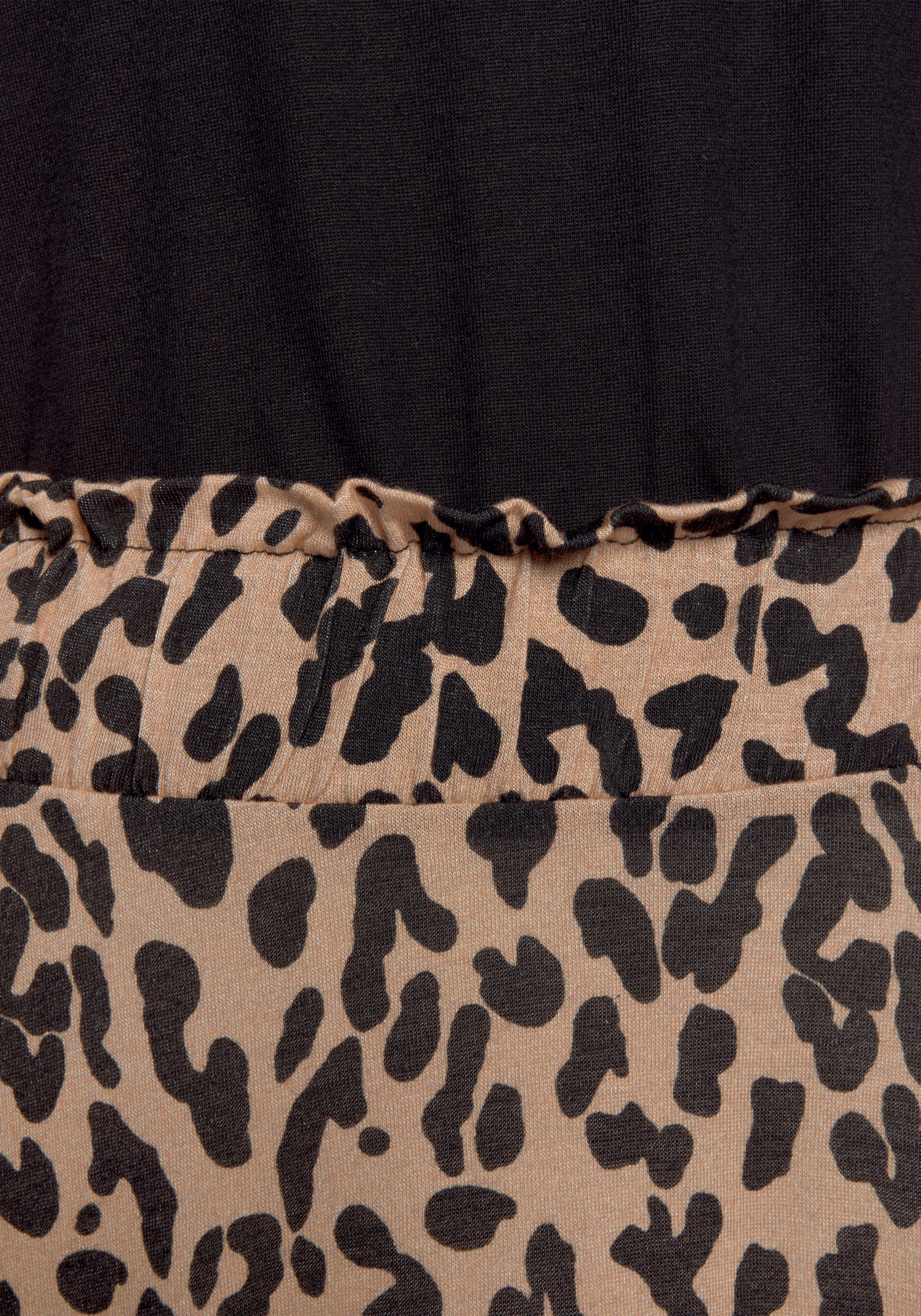 Buffalo Jerseykleid, mit Paperbag-Bund und Animalprint, Leokleid, Sommerkleid