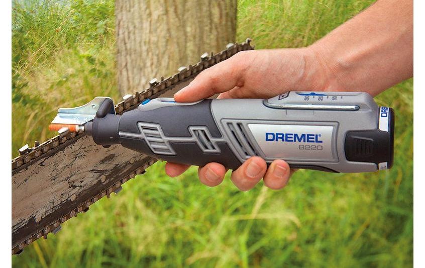 DREMEL Elektro-Multifunktionswerkzeug »8220 1/5«, (Set), Bohren; Drehzahlvorwahl; Fräsen; LED-Arbeitsleuchte; Sägen; Schleifen