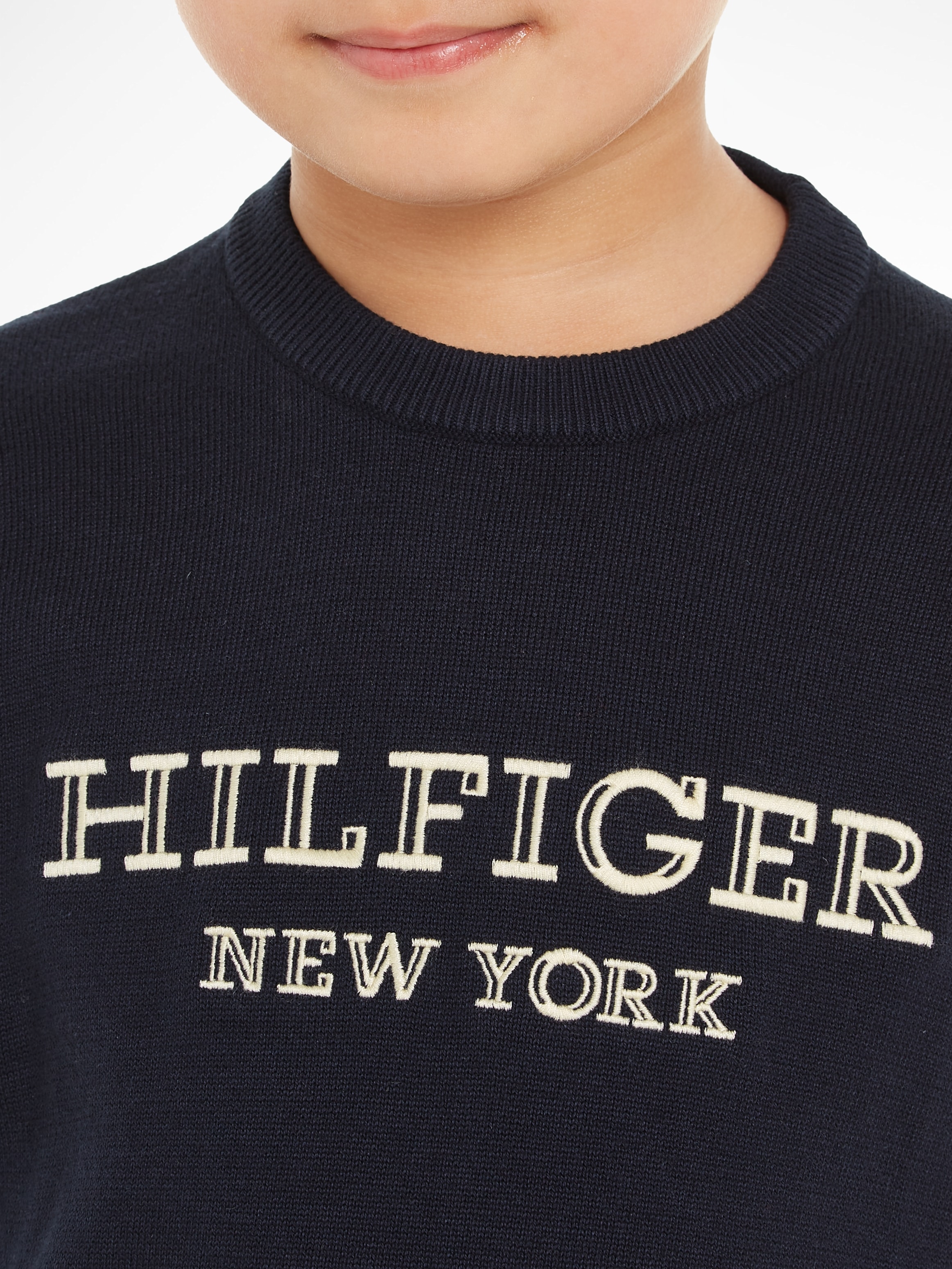 Tommy Hilfiger Strickpullover »MONOTYPE SWEATER«, mit grosser Logostickerei